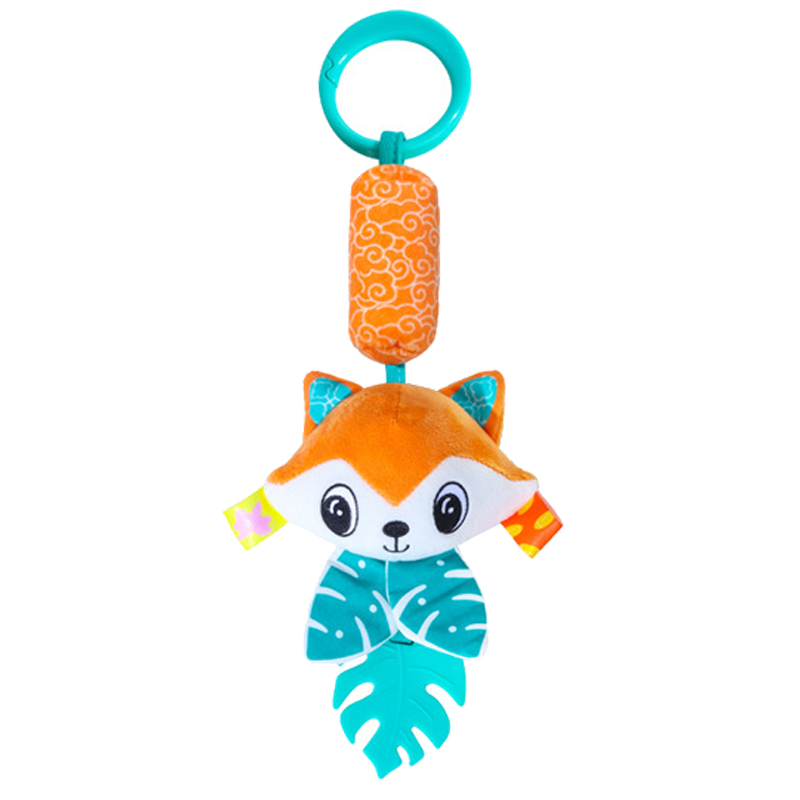 (Fox) Baby Rattles Hanging Toys for Car Seat Crib Stroller Gym Montessori Sensory Plush Toys for Baby 0-12 Months with Teether Newborn