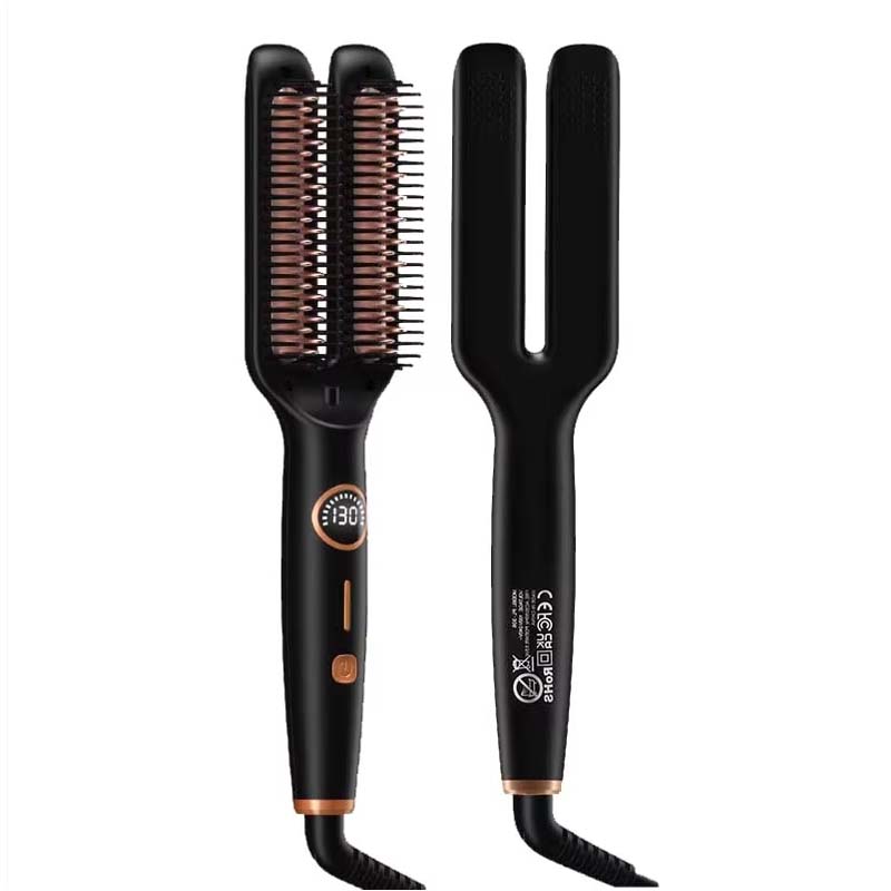 Electric Anti Frizz Hair Hot Comb Brush Straightener One Step 2 In 1 Ceramic With Lcd Digital Display Hair Straightener Brush
