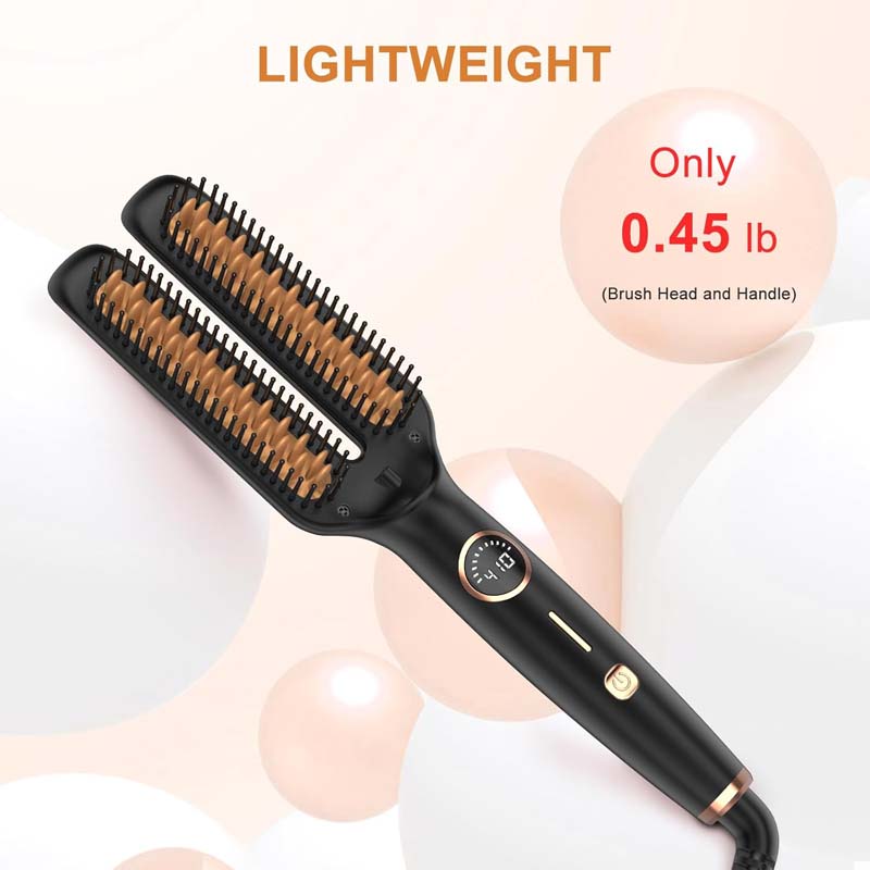 Electric Anti Frizz Hair Hot Comb Brush Straightener One Step 2 In 1 Ceramic With Lcd Digital Display Hair Straightener Brush