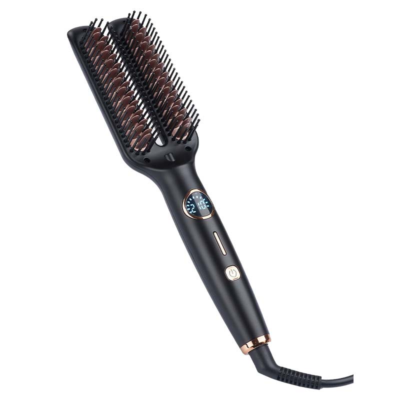 Electric Anti Frizz Hair Hot Comb Brush Straightener One Step 2 In 1 Ceramic With Lcd Digital Display Hair Straightener Brush