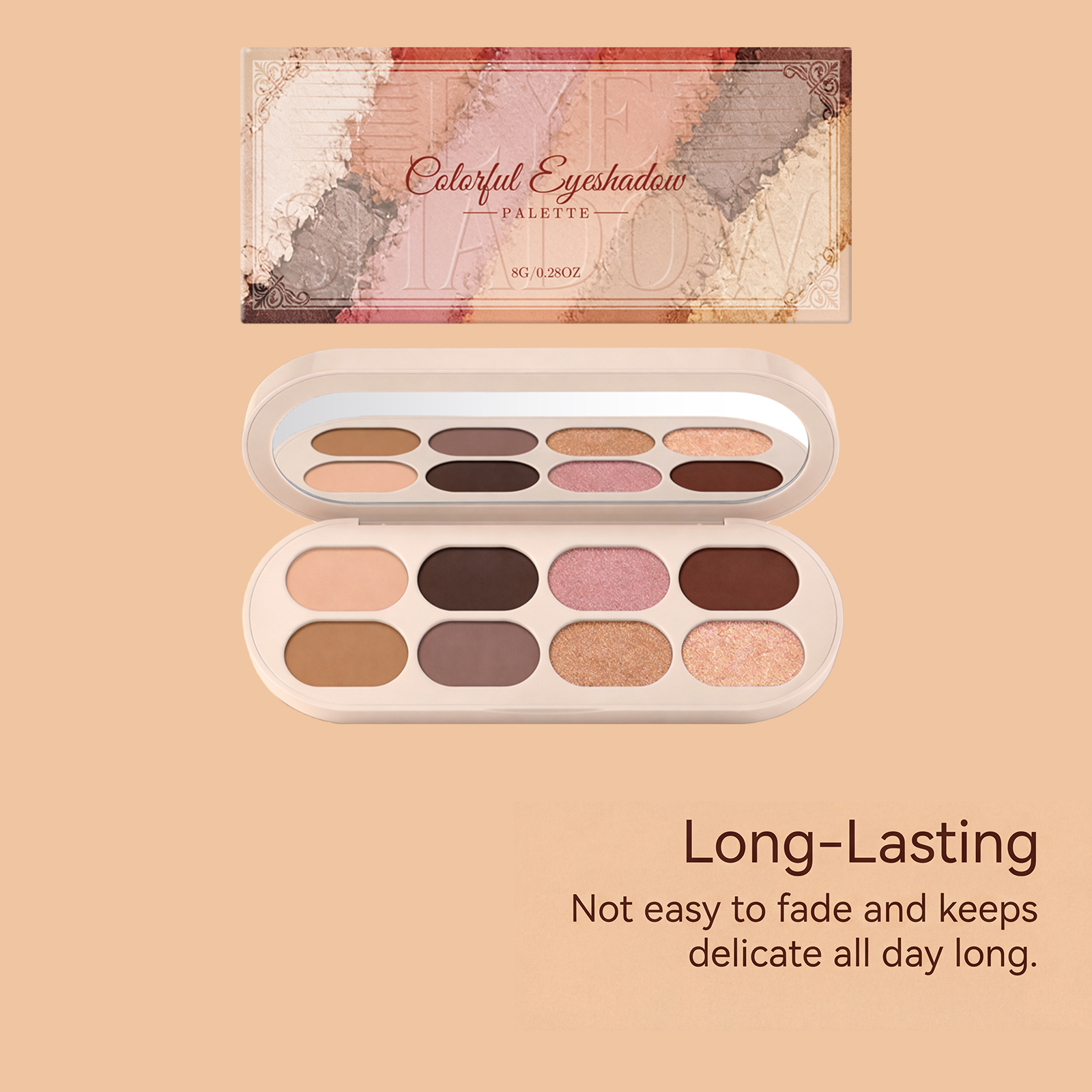 Colorful Eyeshadow Palette Light Glossy Pigmented Mini Fine Powder Rich Shades Daily Office Suitable Compact Smooth Delicate Vibrant