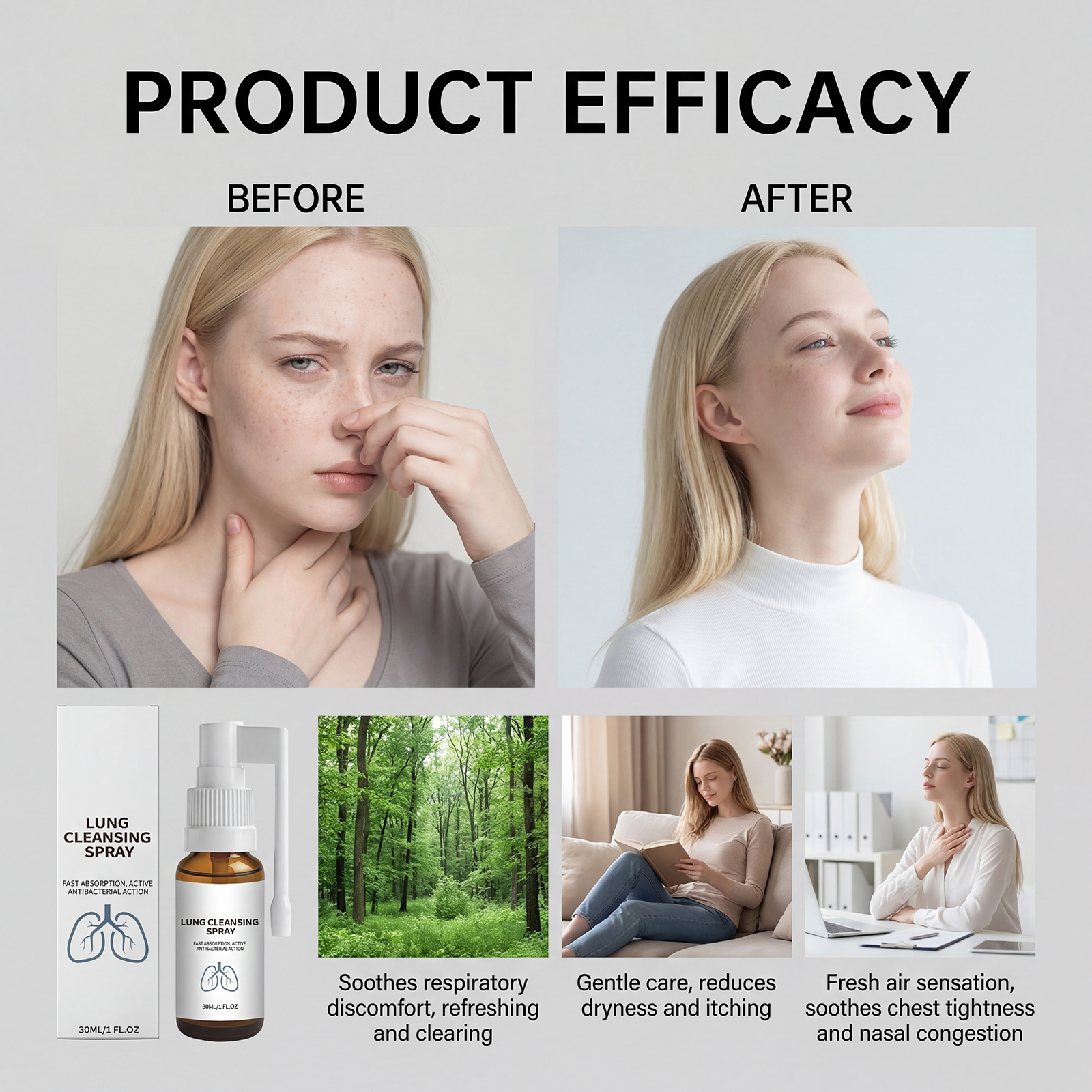 Herbal Care Spray Herbal Extract Mild Gentle Comfortable Breathable Refreshing Body Skin Care Mist