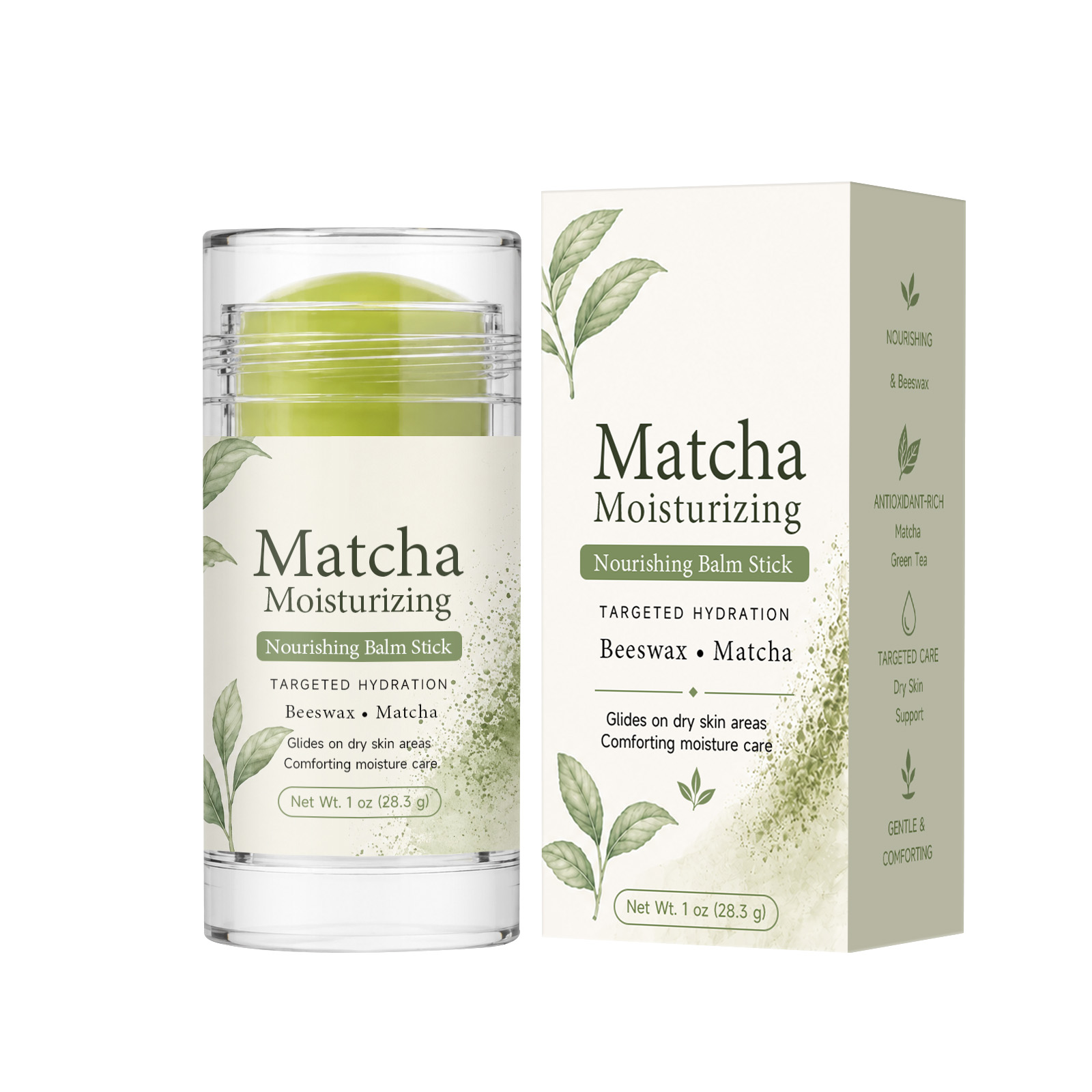 Matcha Moisturizing Skin Stick Soft Smooth Delicate Containing Plant Essence For Facial Pre Makeup Skincare