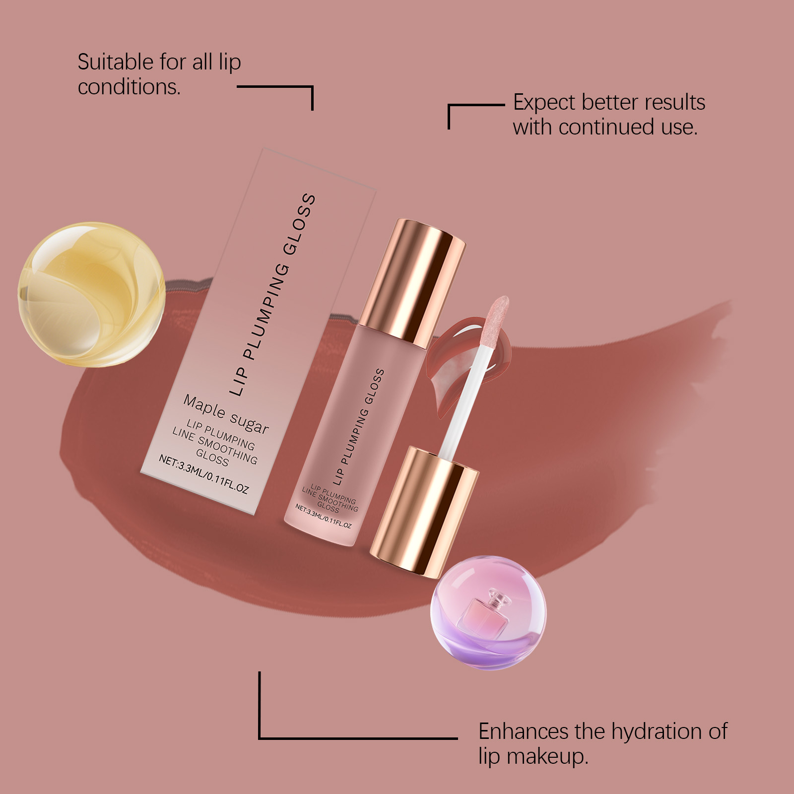 Hydrating Gloss Lip Balm Mild Nourishing Moist Plump Shiny Care For Lip Skin Daily Beauty Treatment