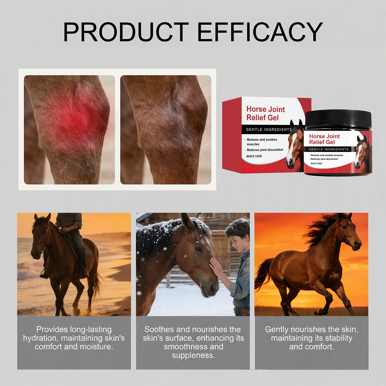 Horse Care Gel Mild Formula Moisturizing Comfortable Skin Repair For Horses After Training Stable Application