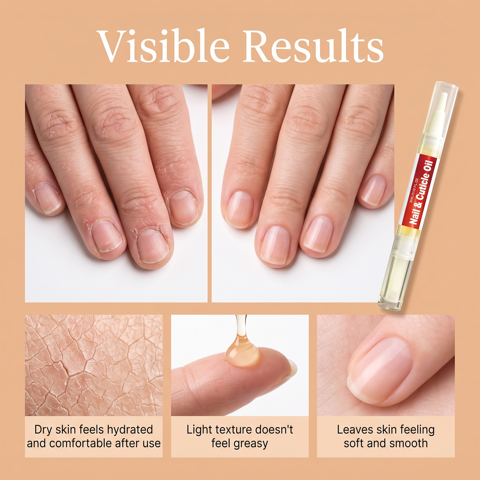 Cuticle Care Pen Refreshing Comfortable Daily Convenient Moisturizing Shiny Nail Plate Nail Edge