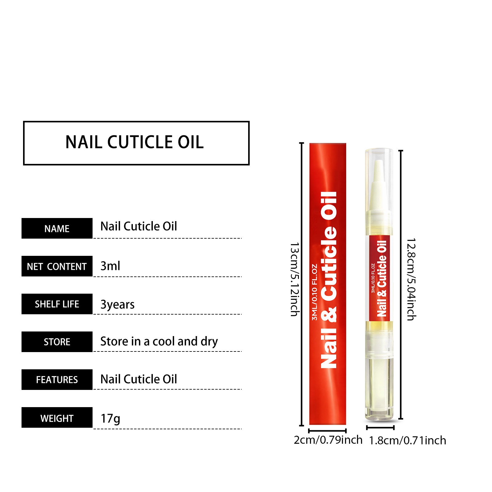 Cuticle Care Pen Refreshing Comfortable Daily Convenient Moisturizing Shiny Nail Plate Nail Edge