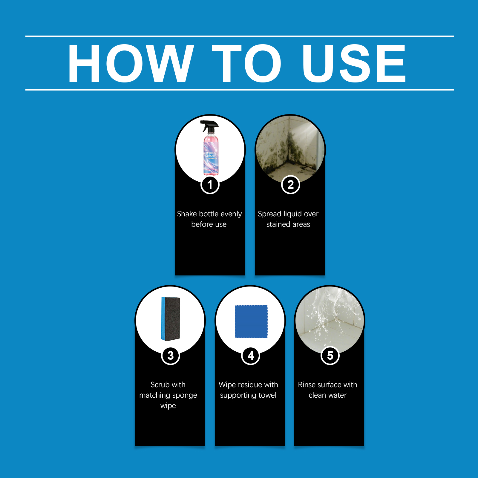 Bathroom Cleaner Fast Dissolve Grime One Spray One Wipe Instant Clean Restore Shiny Toilet Cleansing Mist