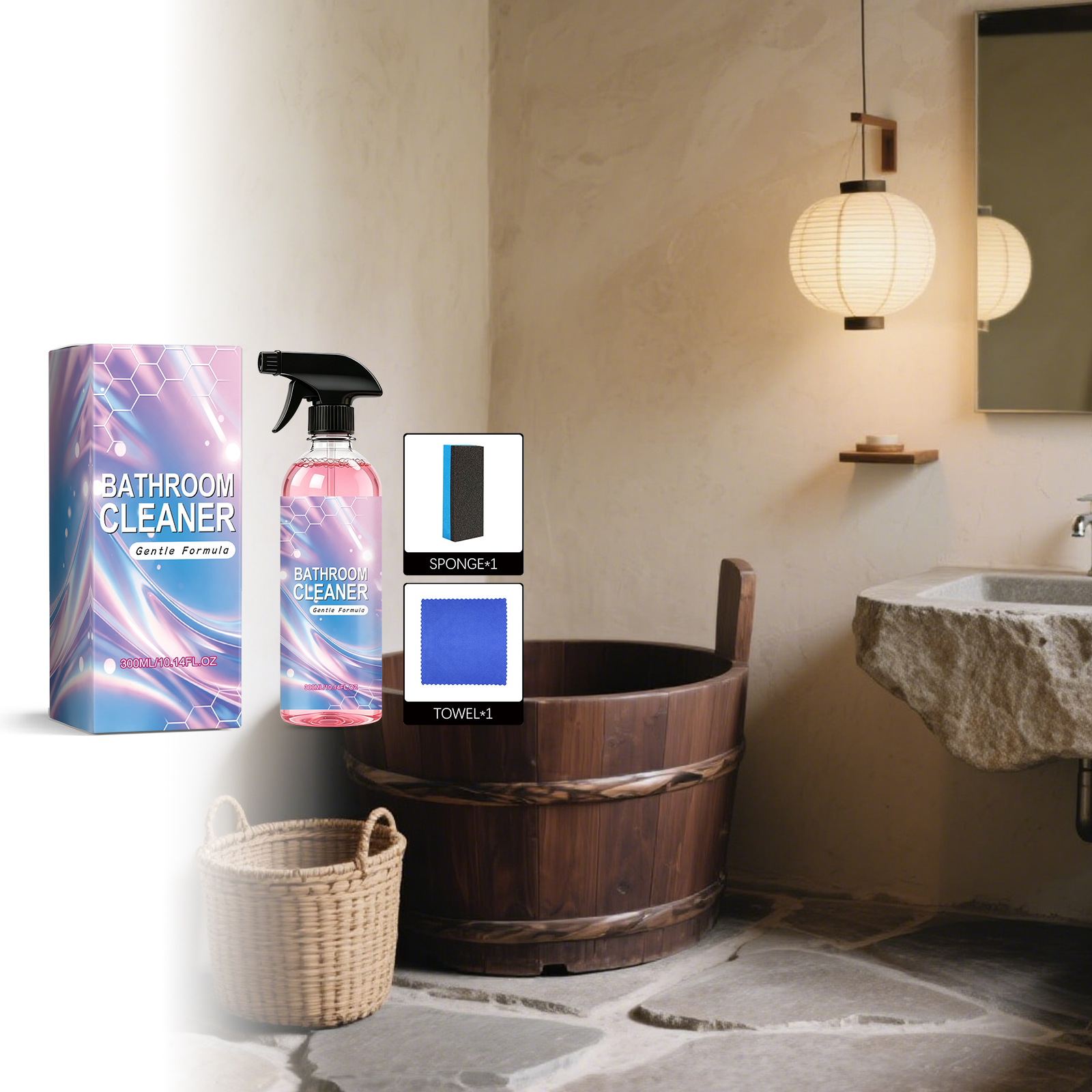 Bathroom Cleaner Fast Dissolve Grime One Spray One Wipe Instant Clean Restore Shiny Toilet Cleansing Mist