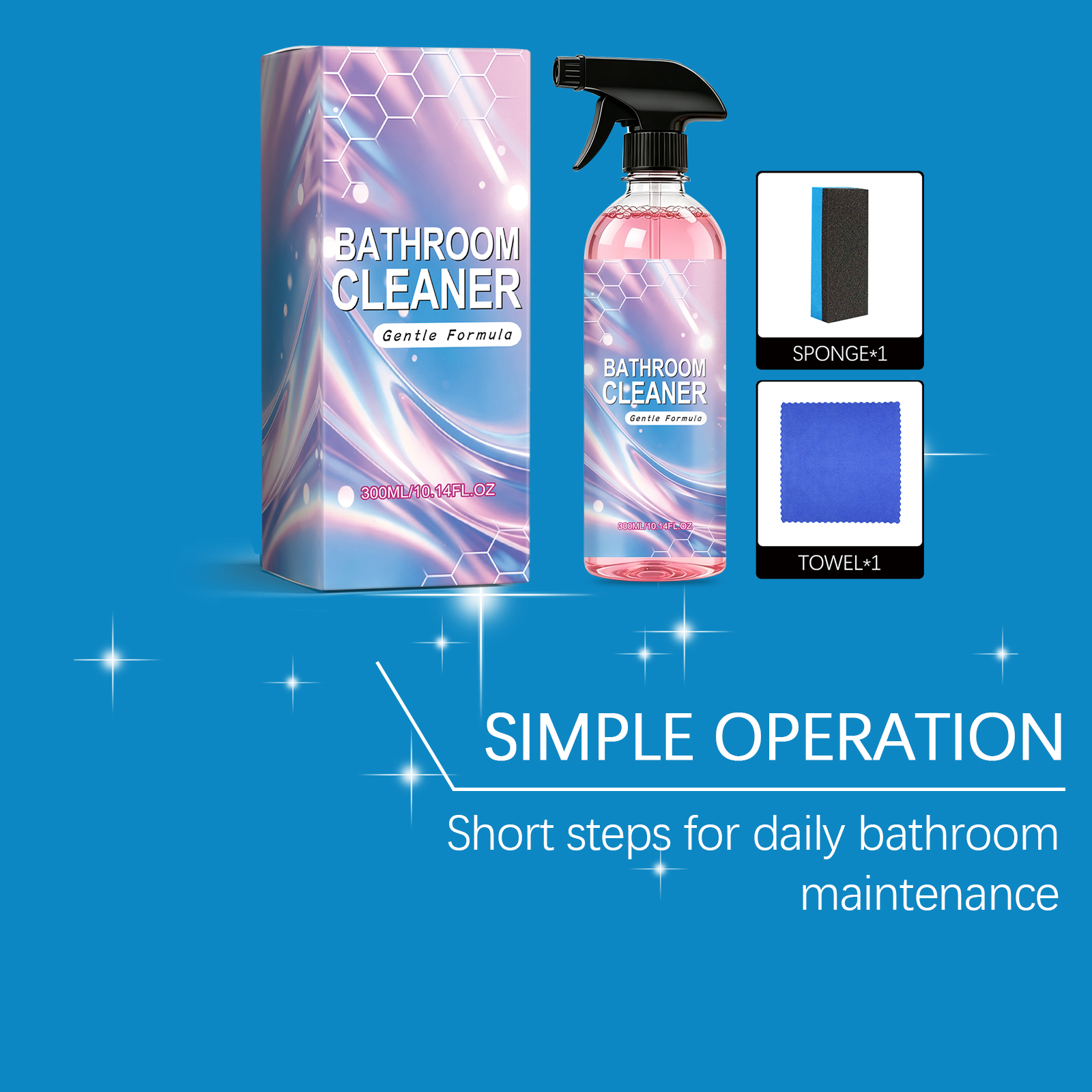 Bathroom Cleaner Fast Dissolve Grime One Spray One Wipe Instant Clean Restore Shiny Toilet Cleansing Mist