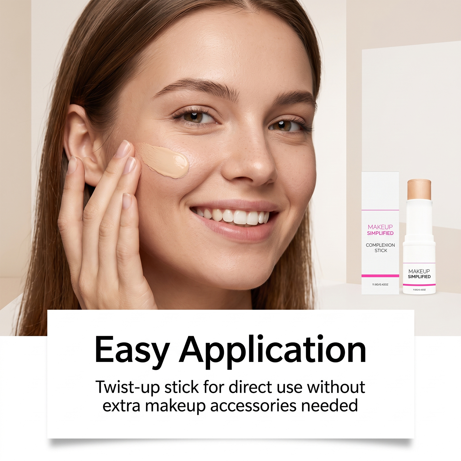 Foundation Stick Soft Skin Even Blemish Tone Long Wear Thin Fit Natural Bright Face Portable Touch Up