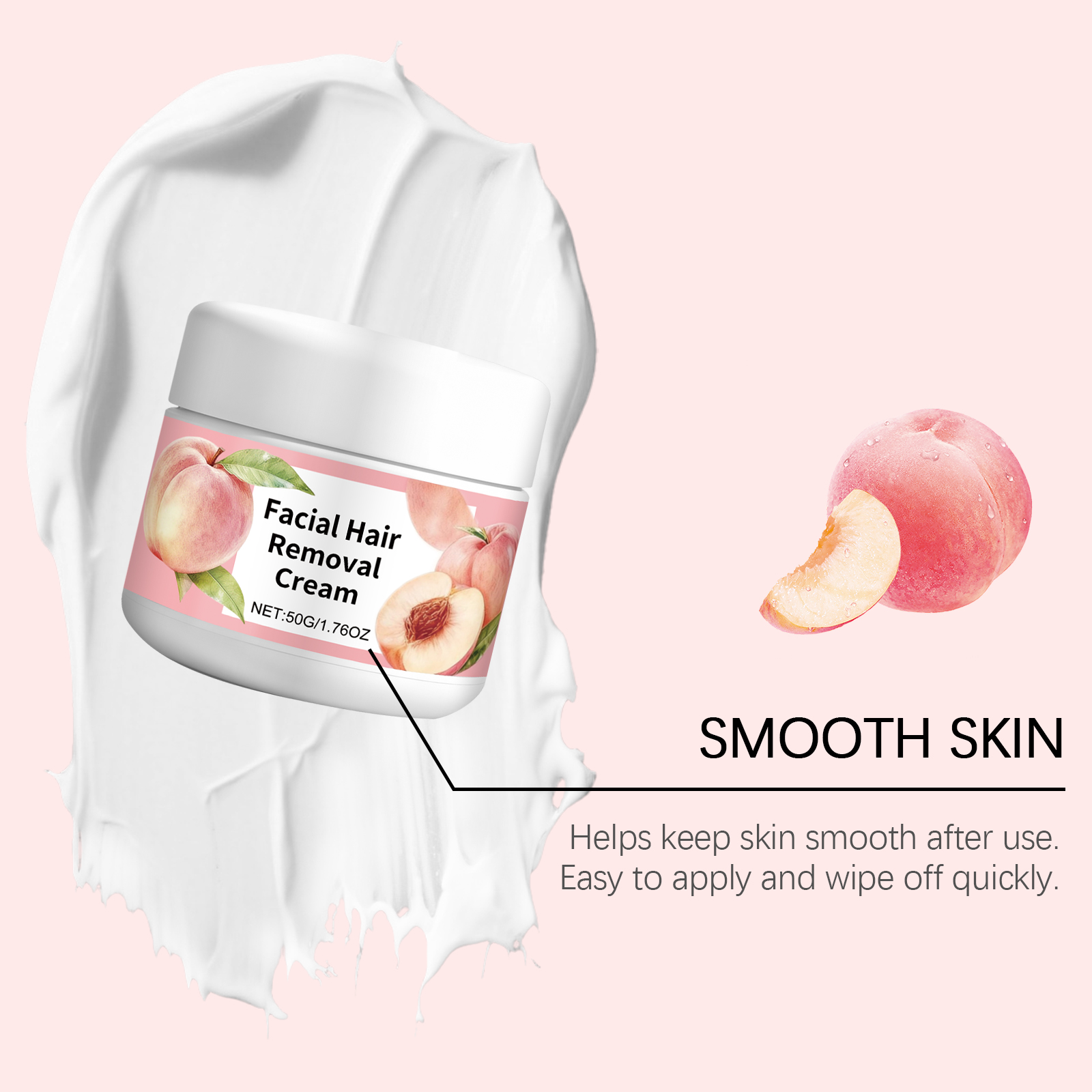 Facial Hair Remover Cream Mild Care Hydrating Smooth Convenient Silky Skin Lip Cleansing