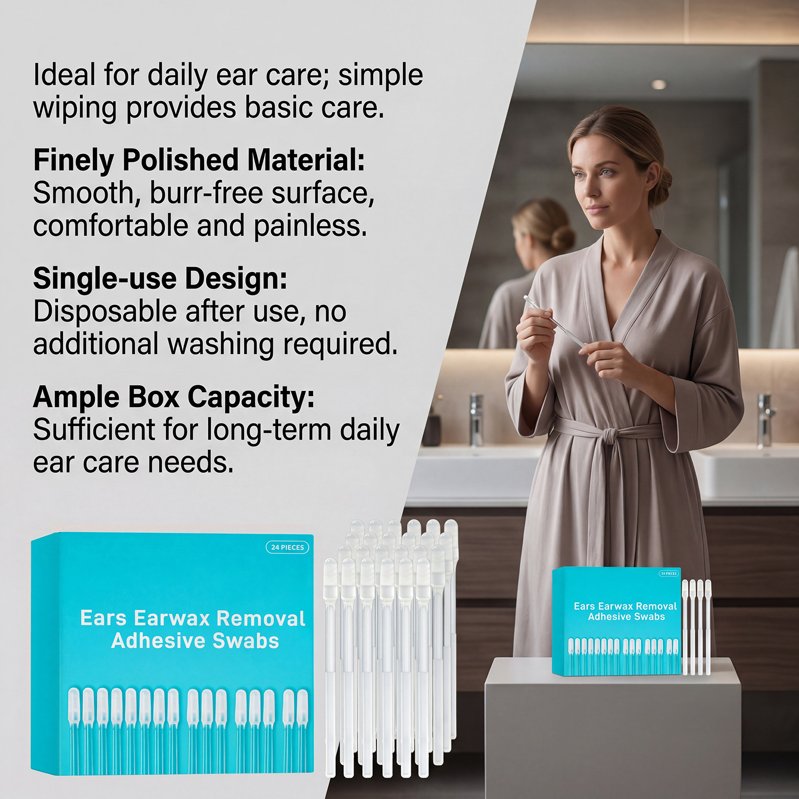 Sticky Ear Cleaning Sticks Daily Mild Soft Safe Comfortable For Ear Care Cleansing