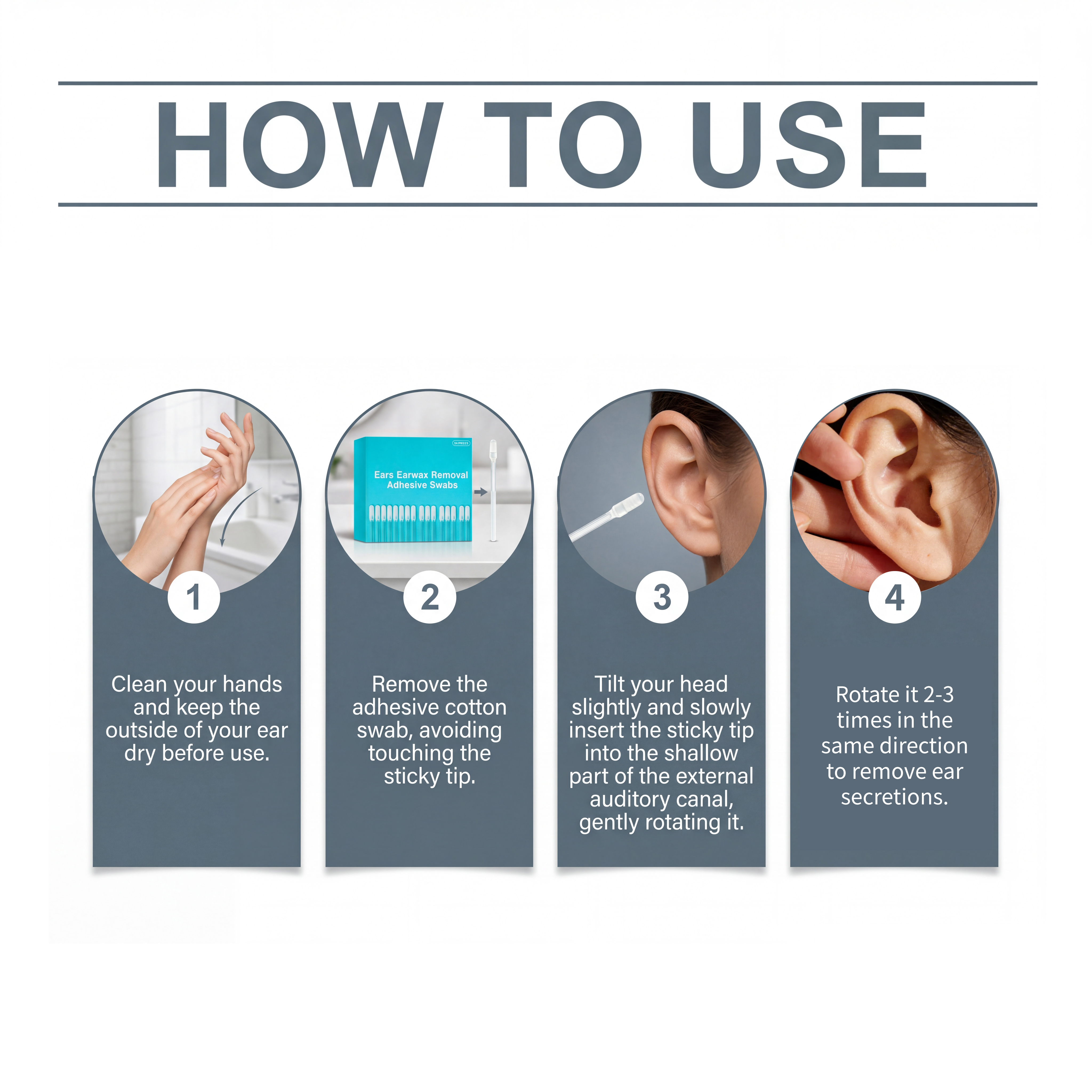 Sticky Ear Cleaning Sticks Daily Mild Soft Safe Comfortable For Ear Care Cleansing