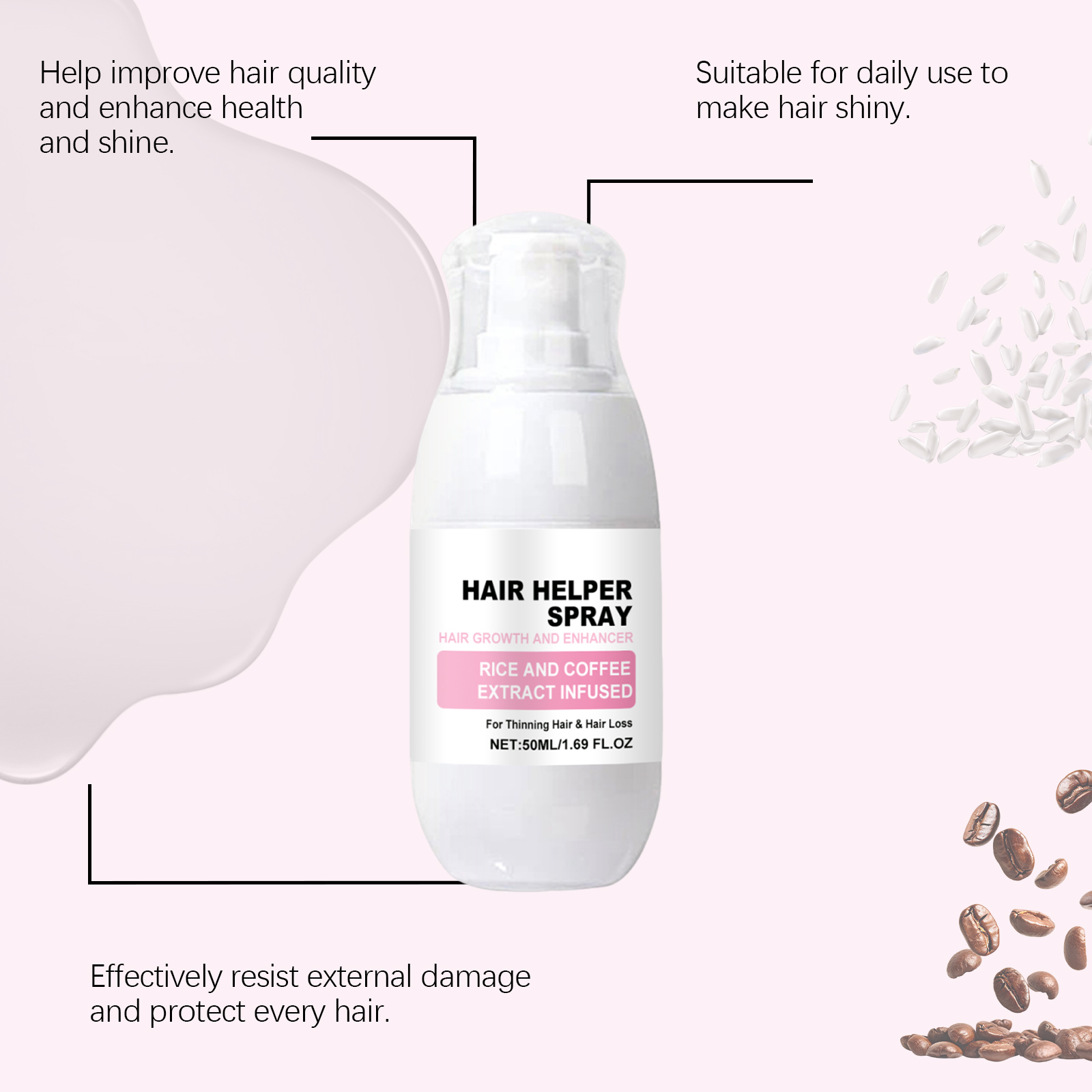 Nutrition Hair Care Spray Mild Nourish Moisturize Smooth Glossy Dry Frizzy Hair