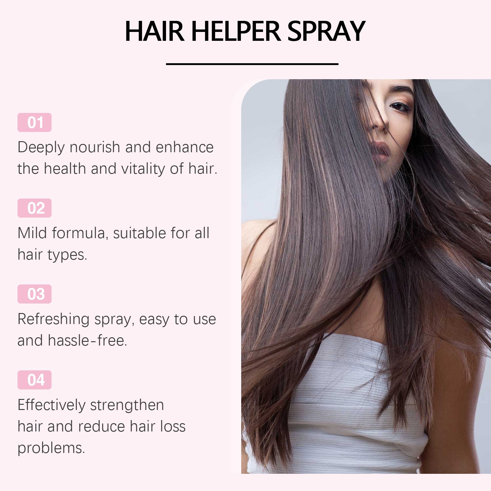 Nutrition Hair Care Spray Mild Nourish Moisturize Smooth Glossy Dry Frizzy Hair