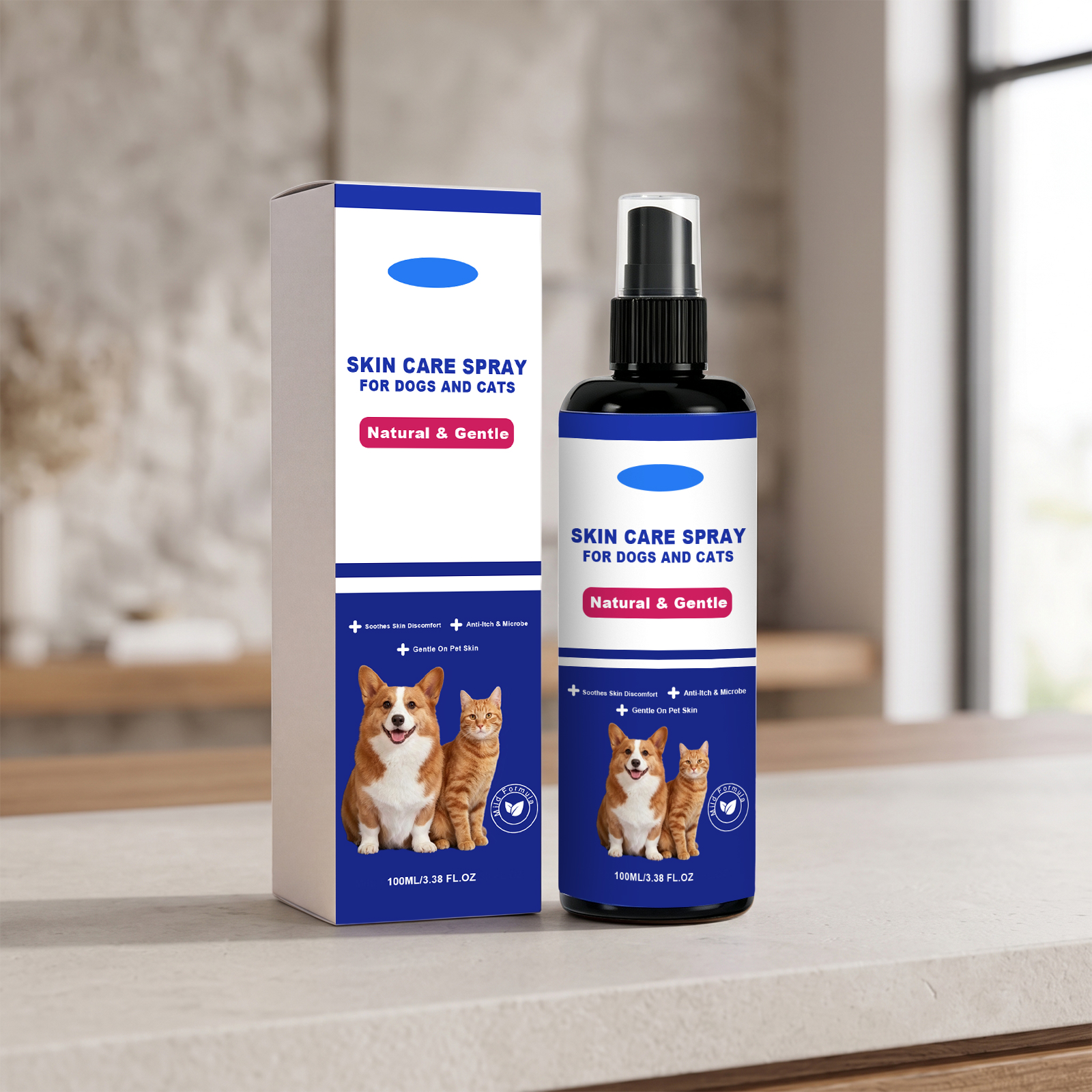 Pet Skin Care Spray General Pet Body Skin Clean Comfort No Rinse External Care Mist