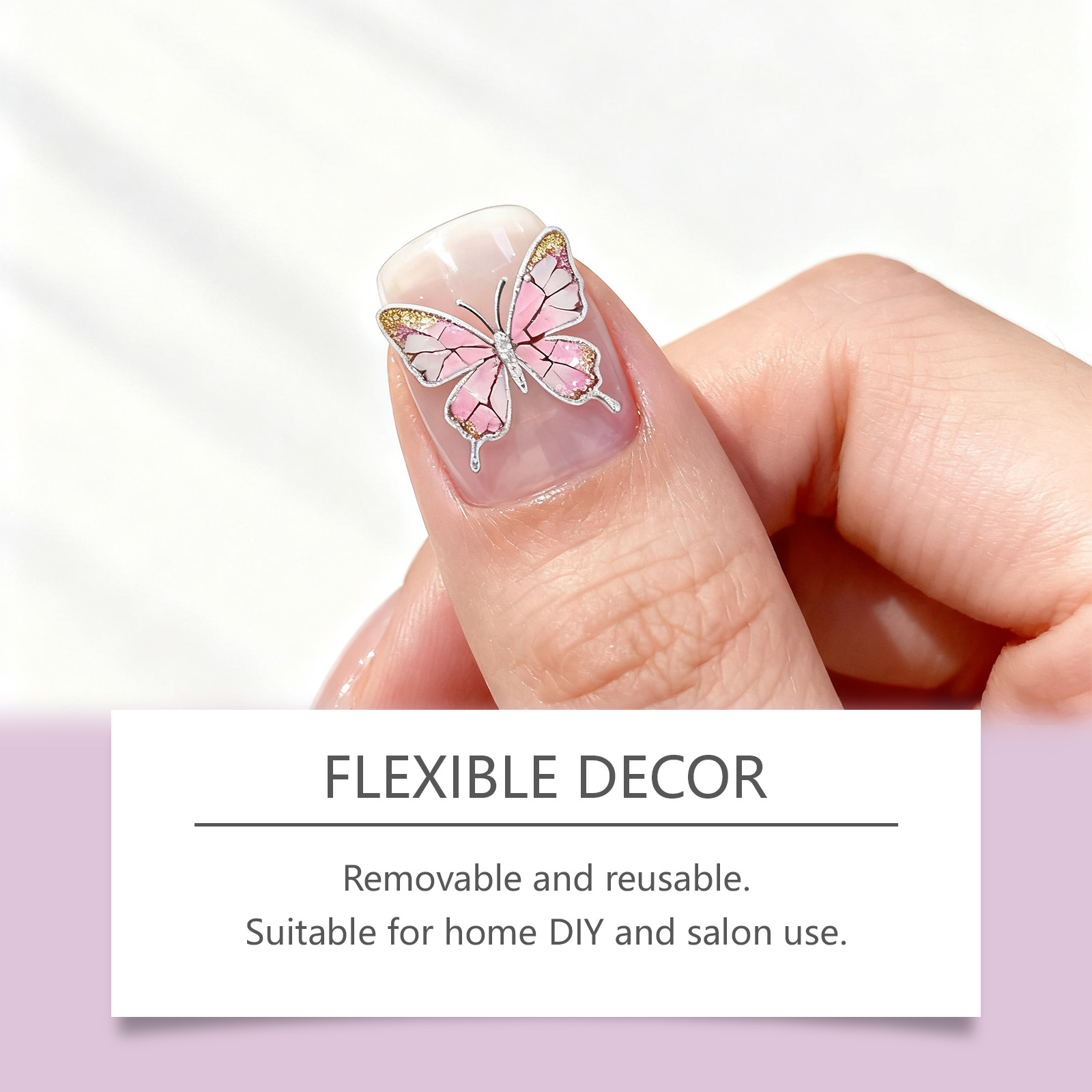 Butterfly Nail Stickers Creative Diy Trendy Removable Manicure Decorative Ornament For Nail Art Decoration Accessory