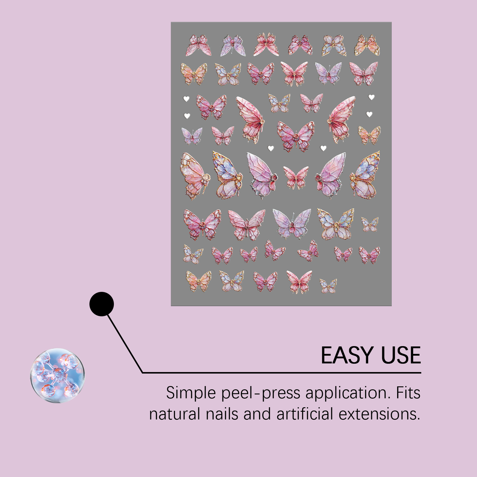 Butterfly Nail Stickers Creative Diy Trendy Removable Manicure Decorative Ornament For Nail Art Decoration Accessory