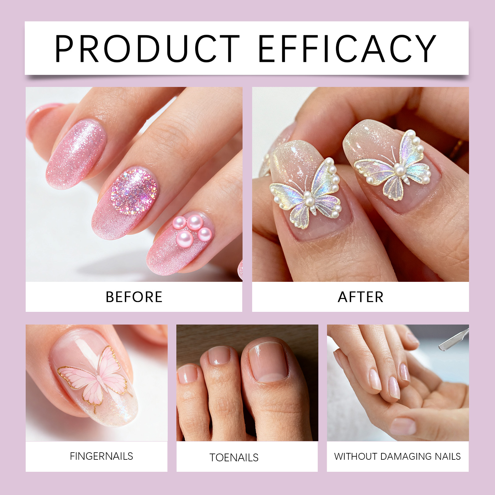 Butterfly Nail Stickers Creative Diy Trendy Removable Manicure Decorative Ornament For Nail Art Decoration Accessory