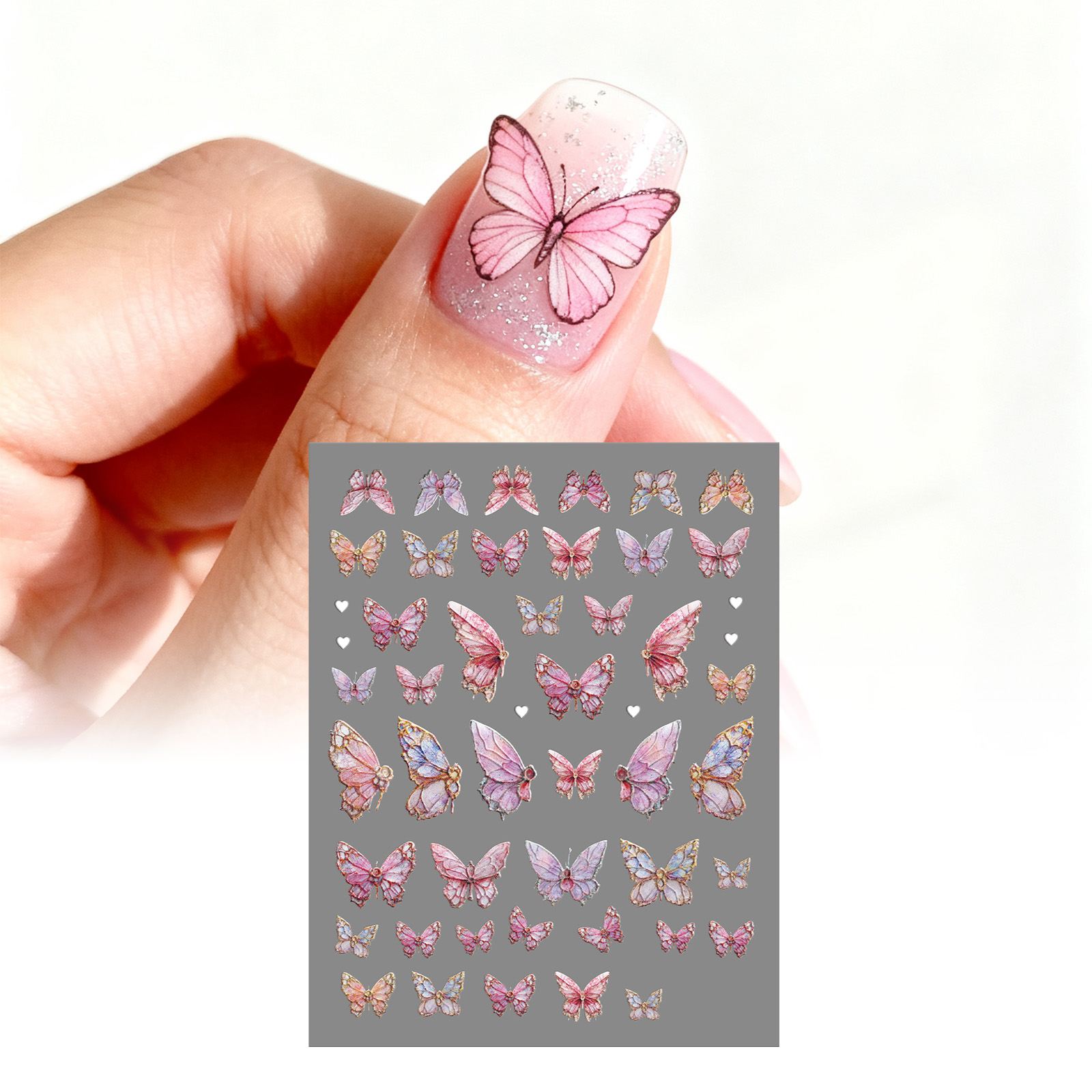 Butterfly Nail Stickers Creative Diy Trendy Removable Manicure Decorative Ornament For Nail Art Decoration Accessory