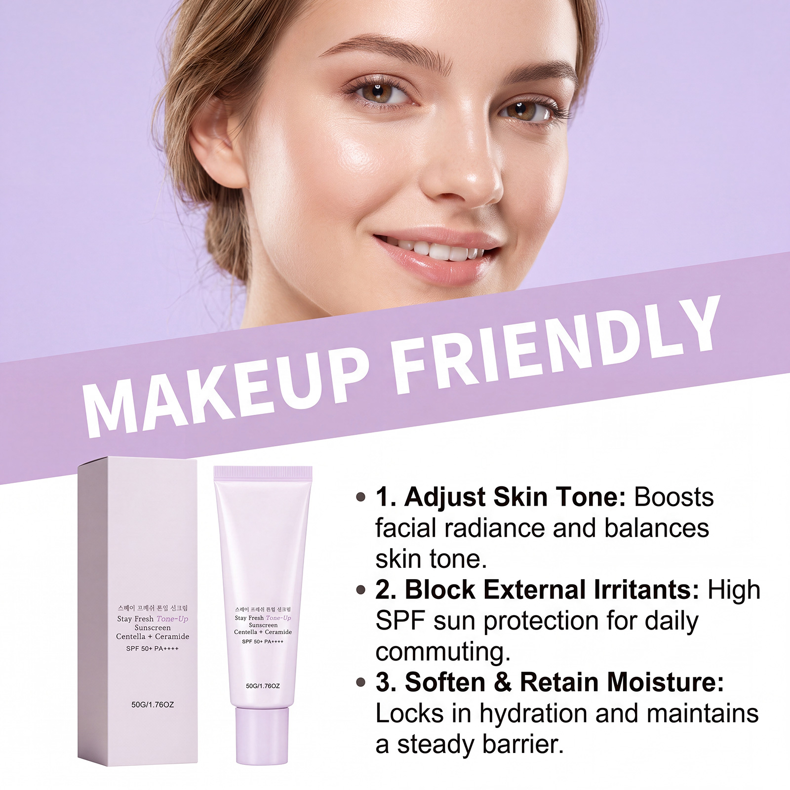 Brightening Protective Cream Hydrated Delicate Fresh Light Texture Daily Summer Outdoor Skin Care Barrier