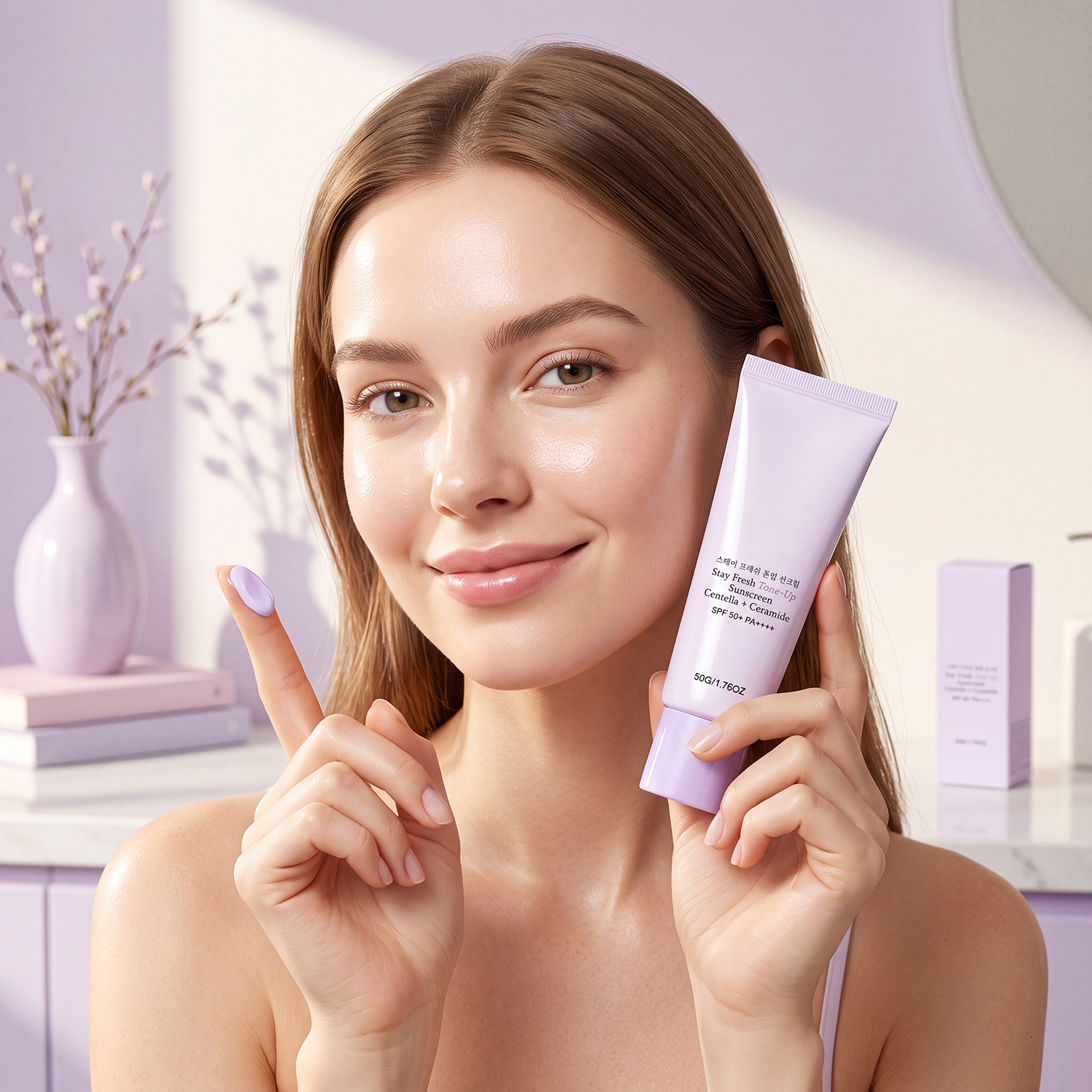 Brightening Protective Cream Hydrated Delicate Fresh Light Texture Daily Summer Outdoor Skin Care Barrier