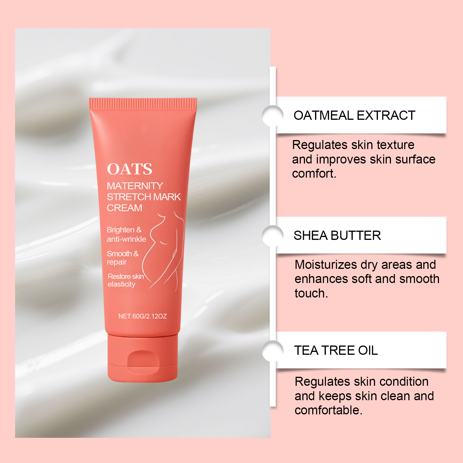 Skin Care Cream Nourishing Gentle Hydrating Refreshing Moisturizing Soften Female Abdominal Skin