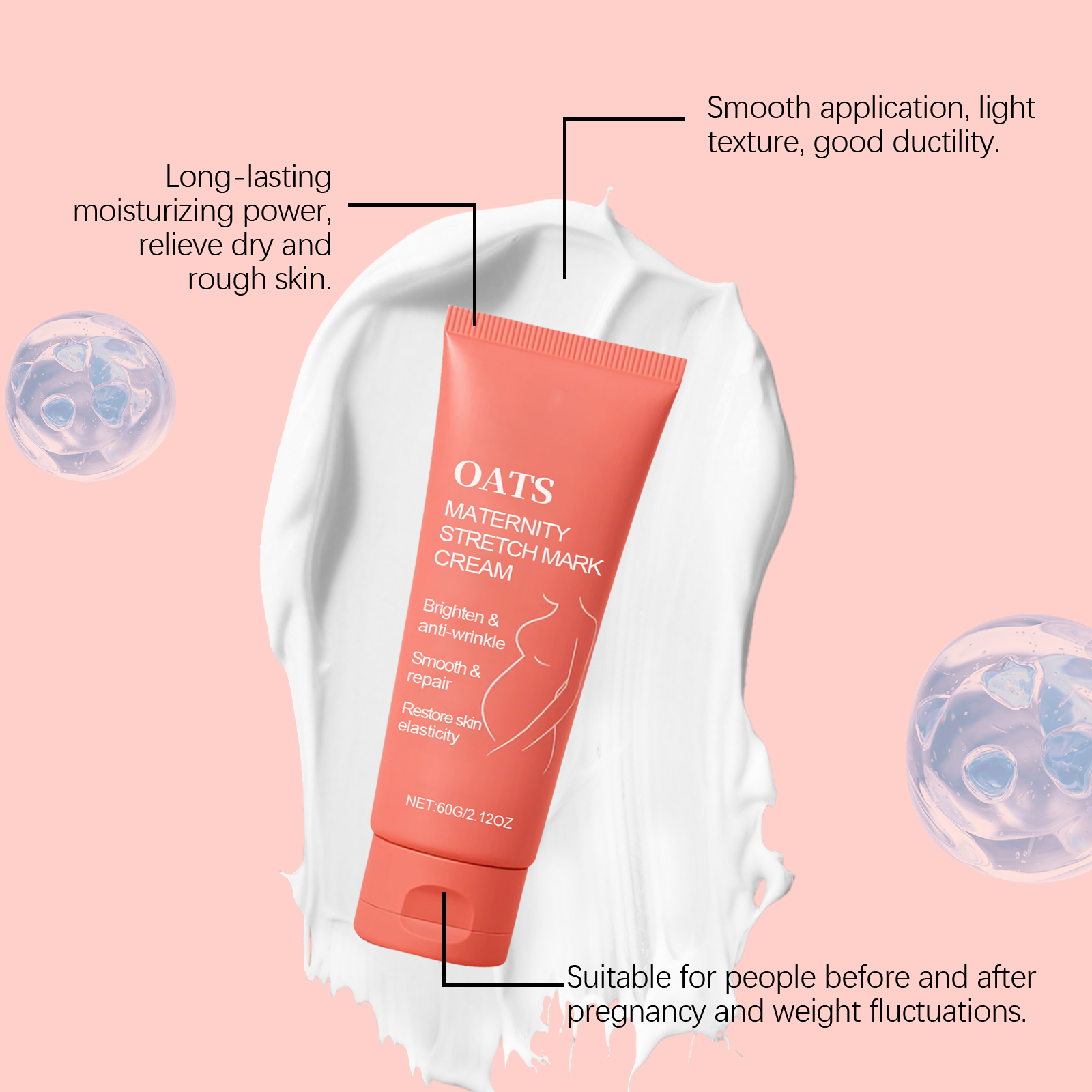 Skin Care Cream Nourishing Gentle Hydrating Refreshing Moisturizing Soften Female Abdominal Skin