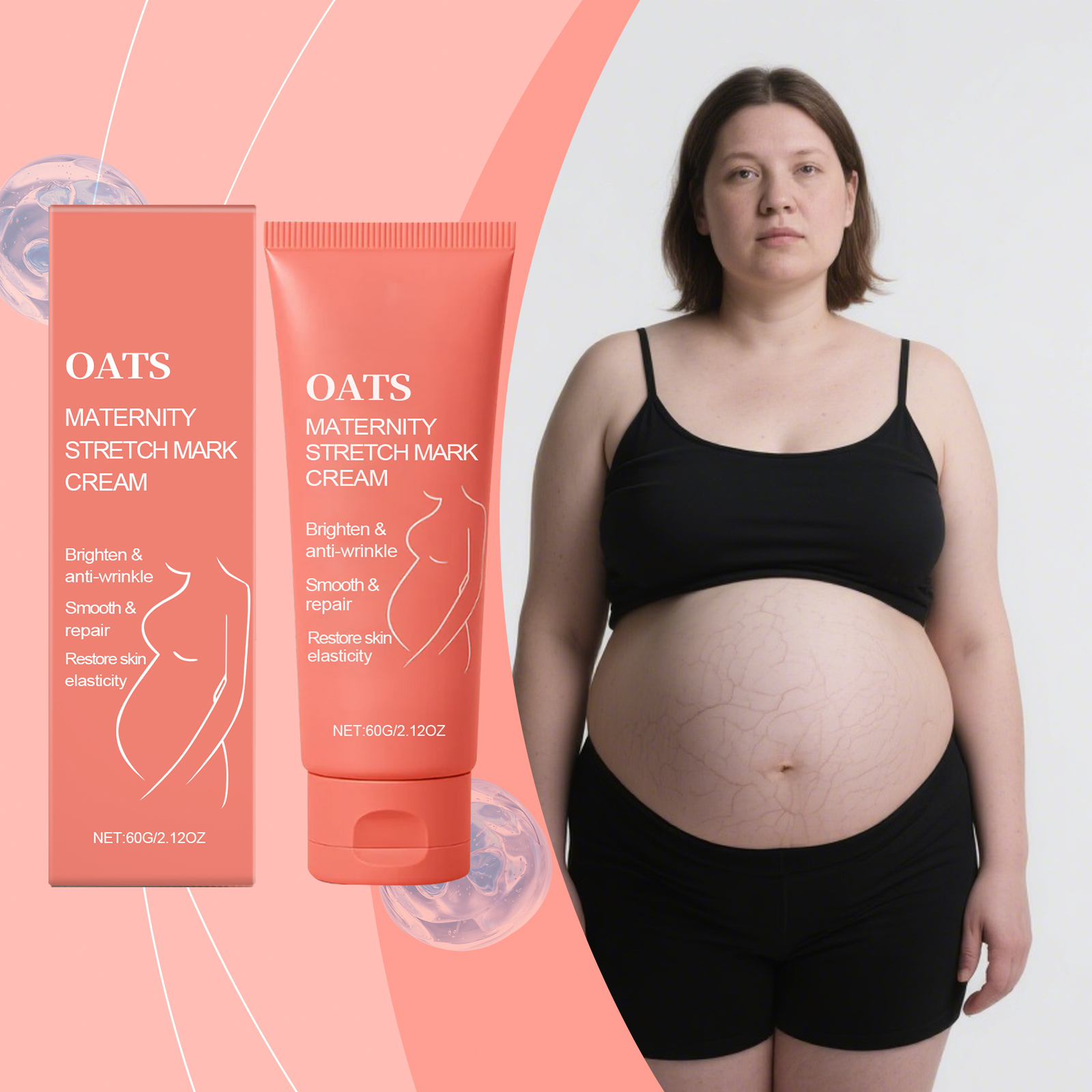 Skin Care Cream Nourishing Gentle Hydrating Refreshing Moisturizing Soften Female Abdominal Skin