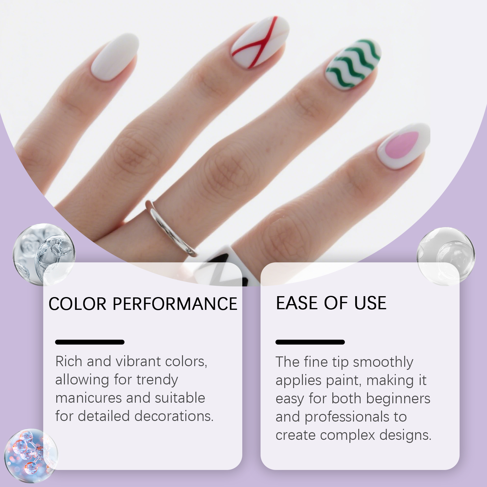 Nail Art Painting Pen Bright Vivid Color Easy To Master Diy Graffiti Multi Occasion Creation