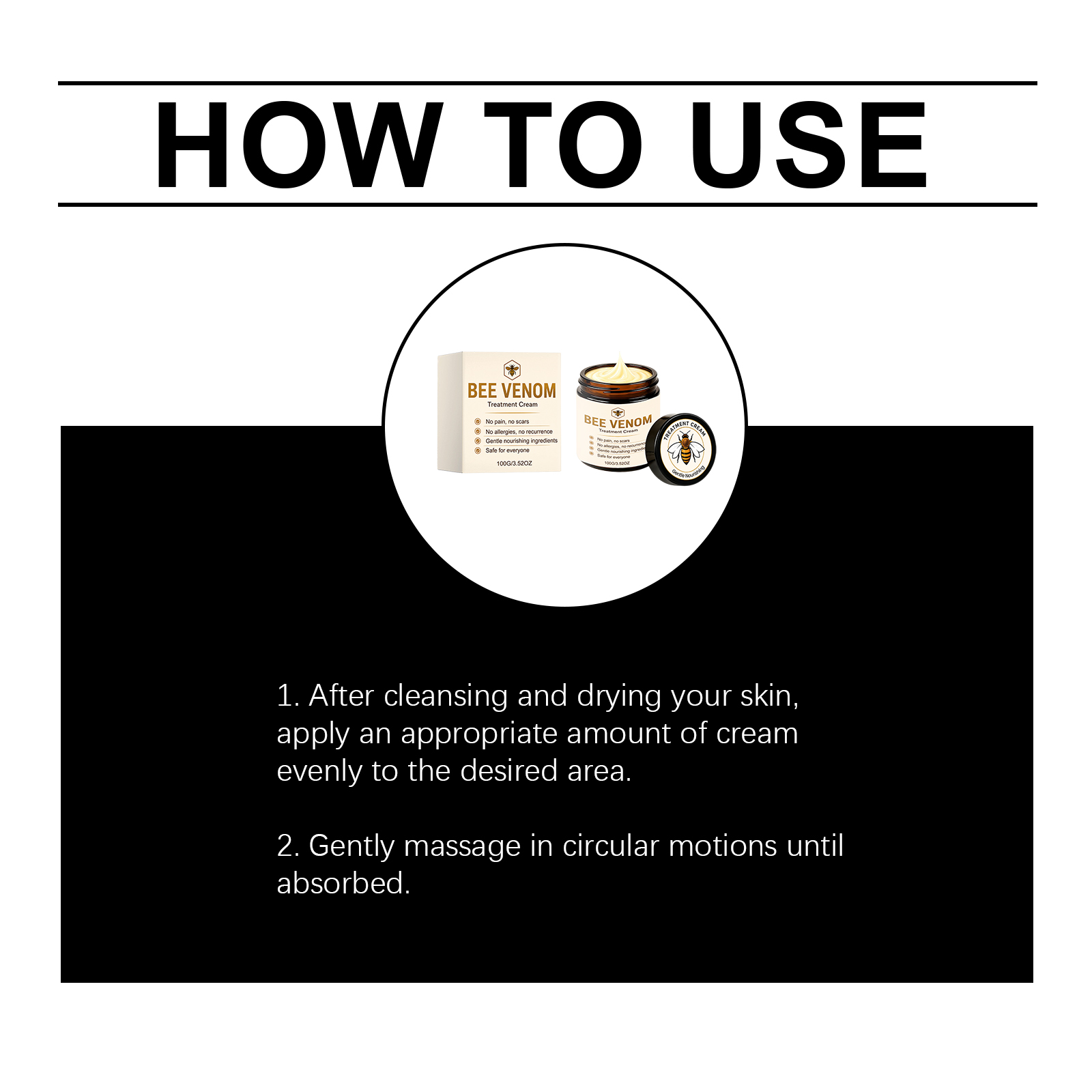 Bee Venom Care Cream Mild Moisturizing Protect Skin Delicate Smooth Glossy Refreshing Daily Smearing Lotion