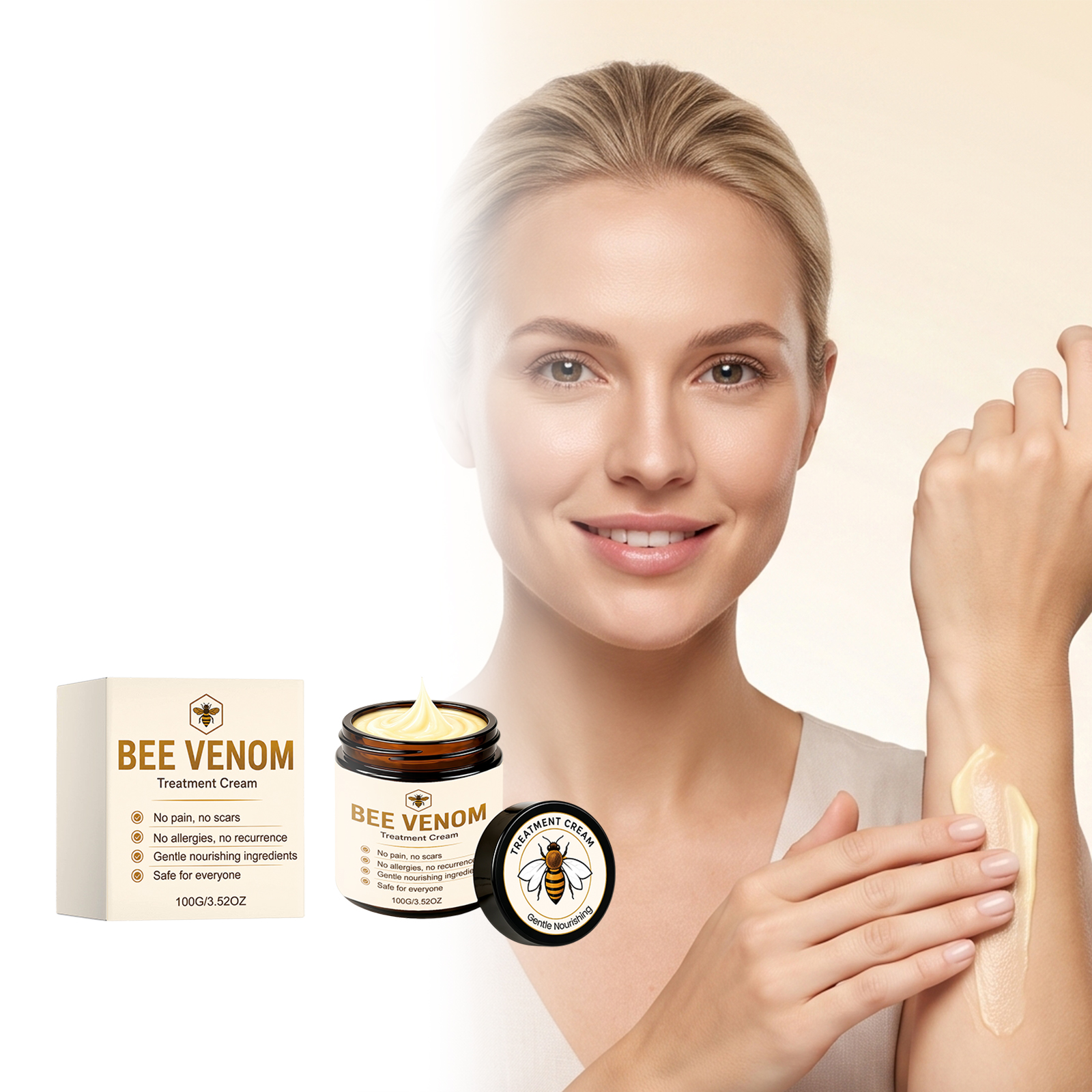 Bee Venom Care Cream Mild Moisturizing Protect Skin Delicate Smooth Glossy Refreshing Daily Smearing Lotion