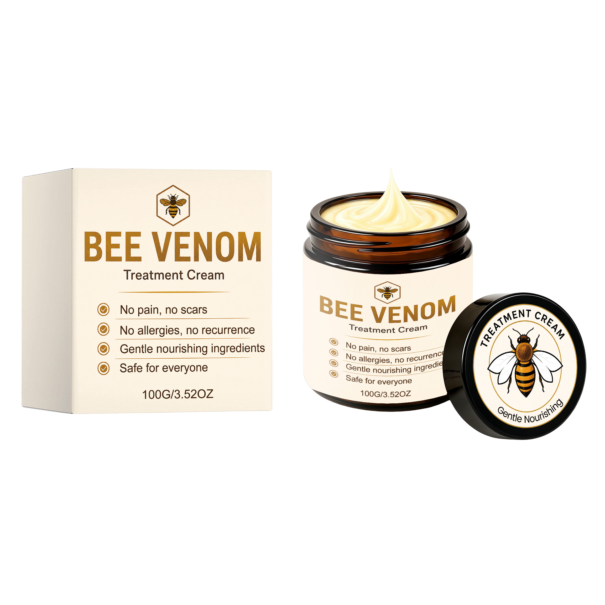 Bee Venom Care Cream Mild Moisturizing Protect Skin Delicate Smooth Glossy Refreshing Daily Smearing Lotion