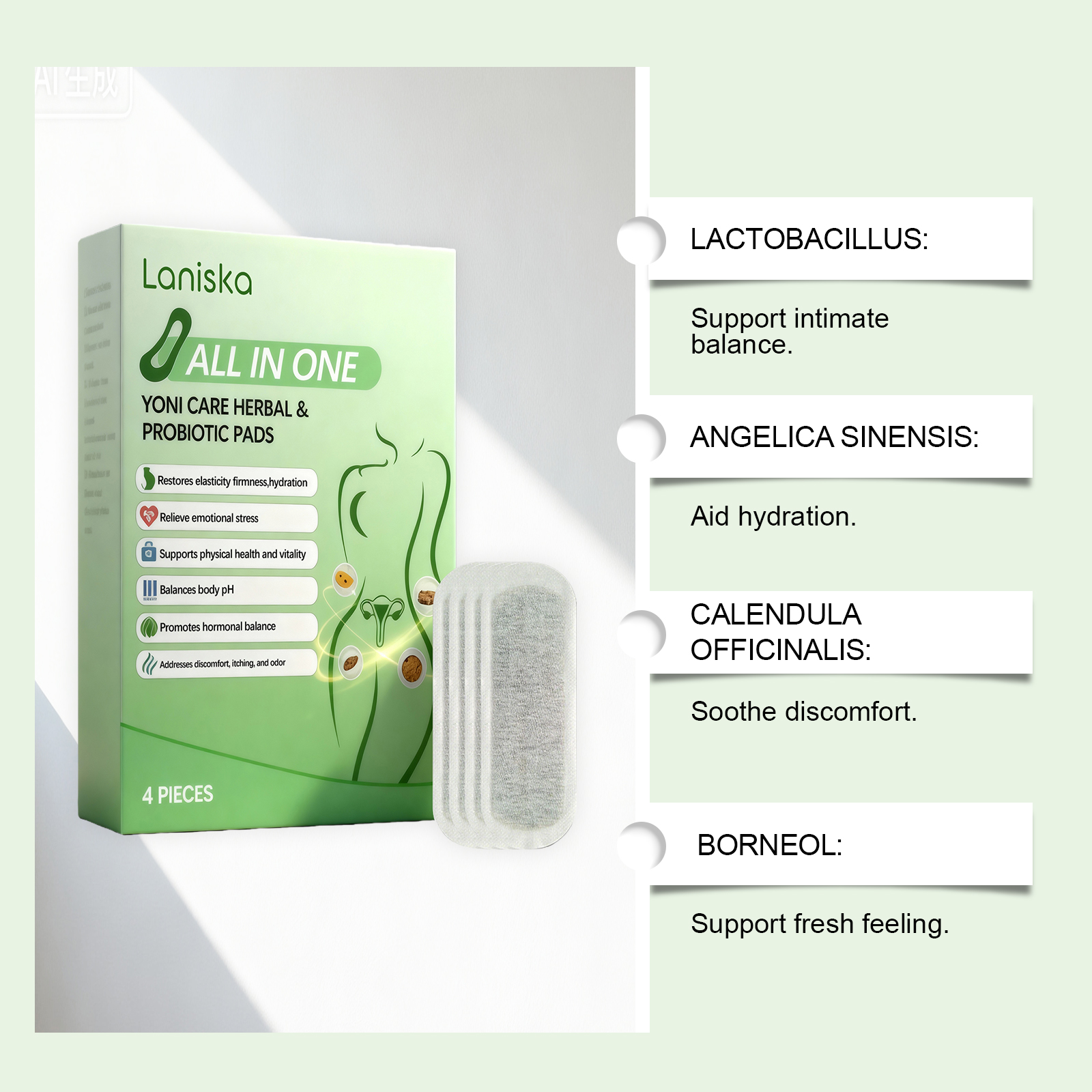Feminine Care Pads Mild Formula Fragrant Fresh Daily Cleansing Intimate Comfort Women Care Patches