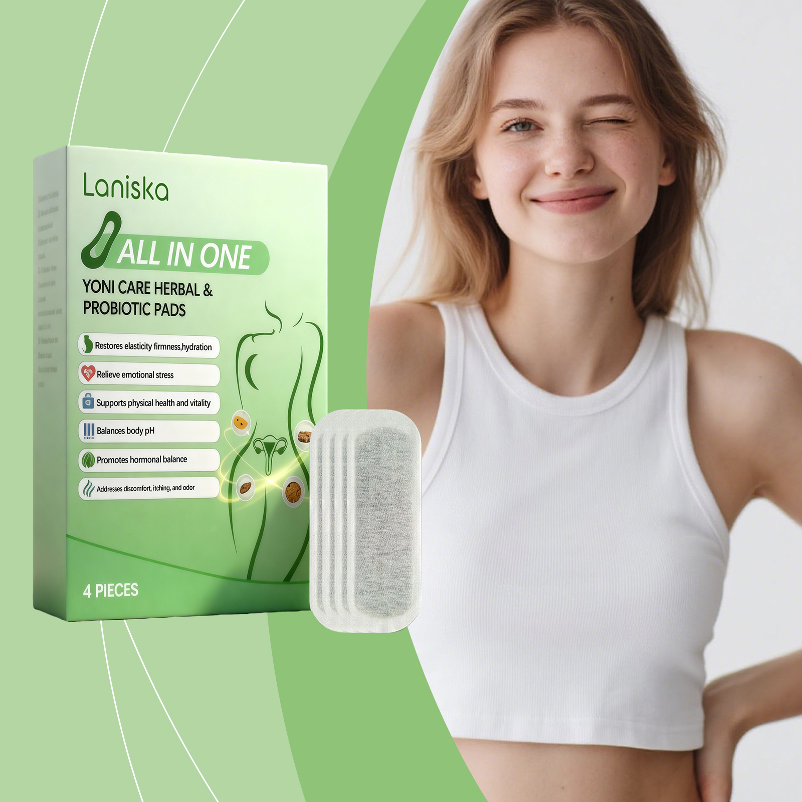 Feminine Care Pads Mild Formula Fragrant Fresh Daily Cleansing Intimate Comfort Women Care Patches