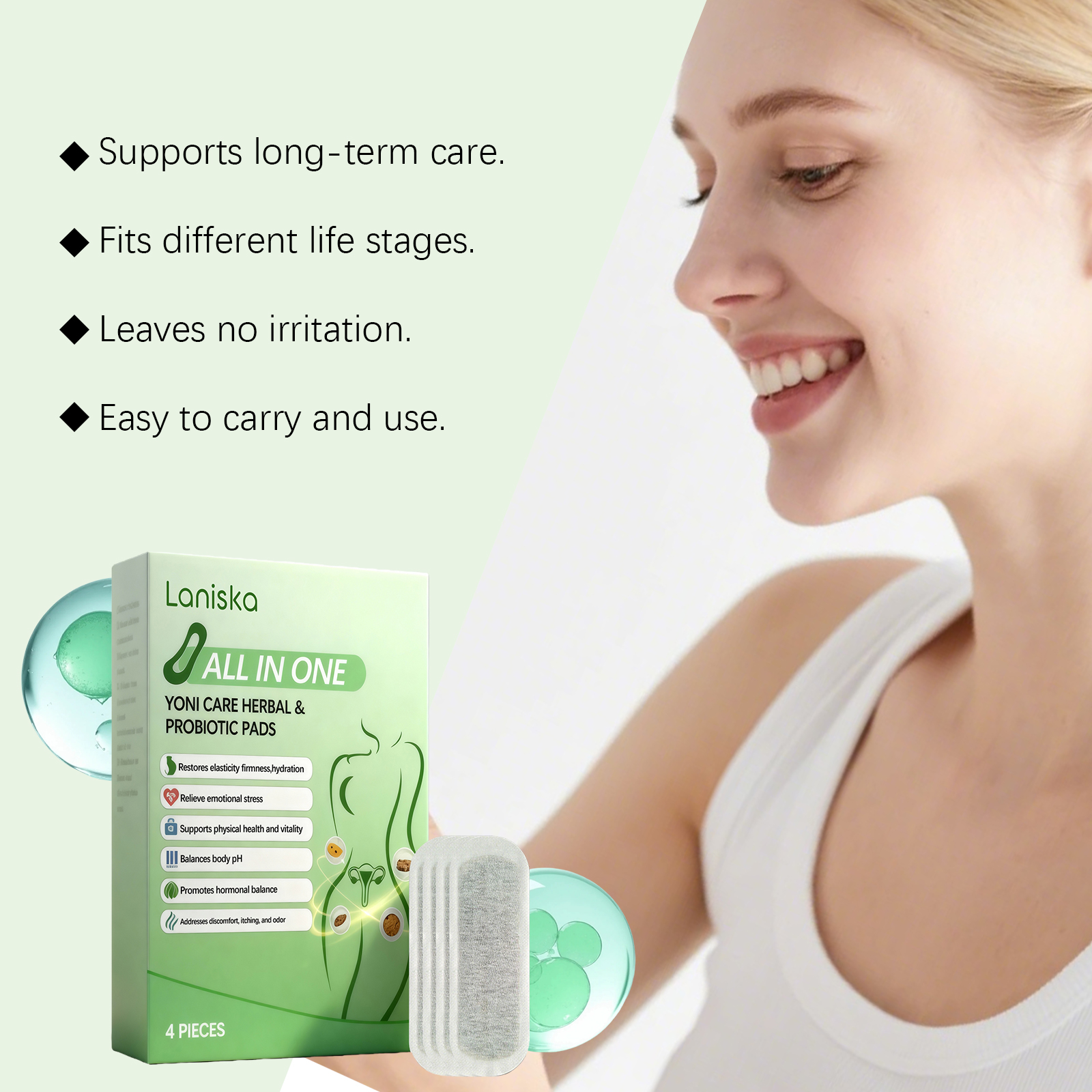 Feminine Care Pads Mild Formula Fragrant Fresh Daily Cleansing Intimate Comfort Women Care Patches
