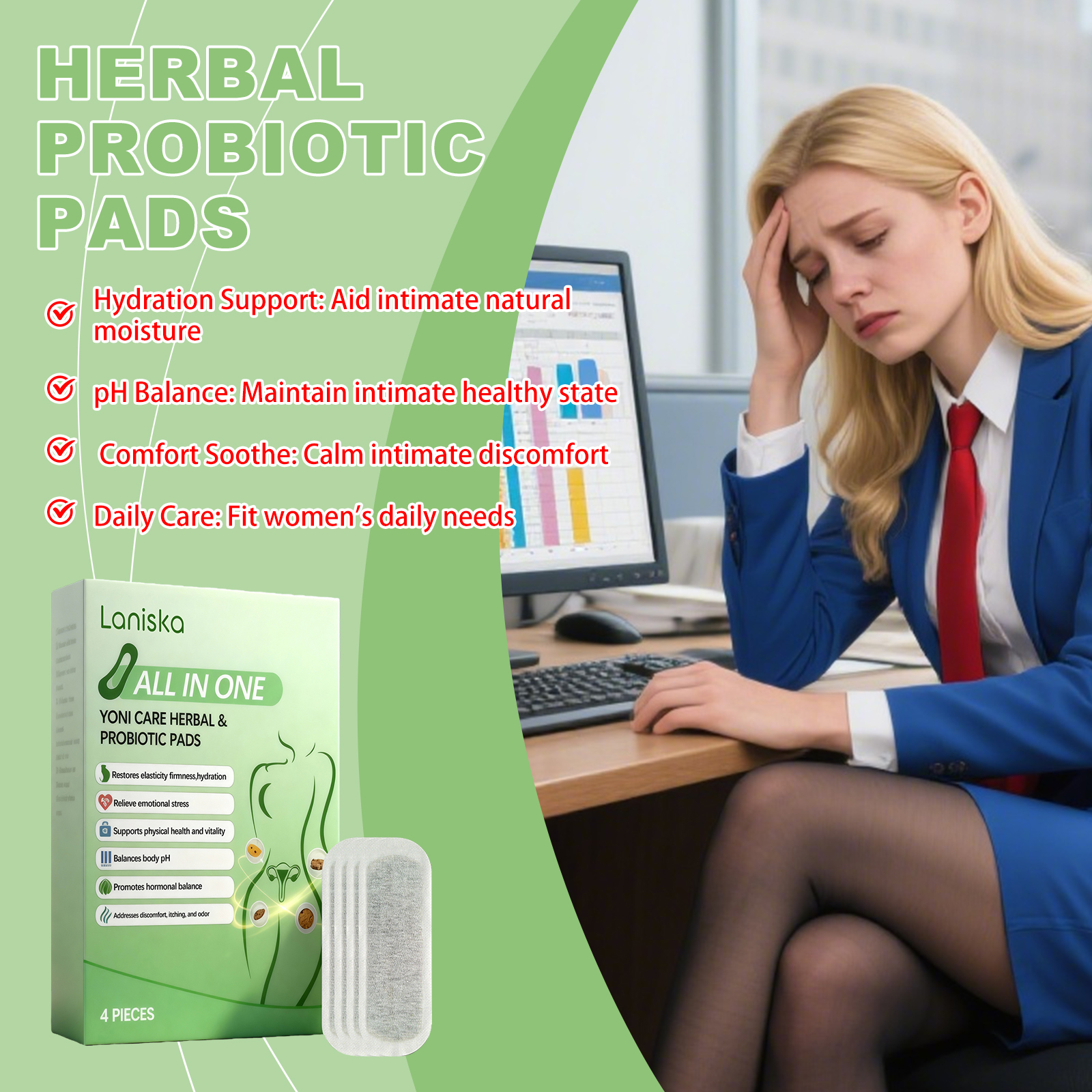 Feminine Care Pads Mild Formula Fragrant Fresh Daily Cleansing Intimate Comfort Women Care Patches