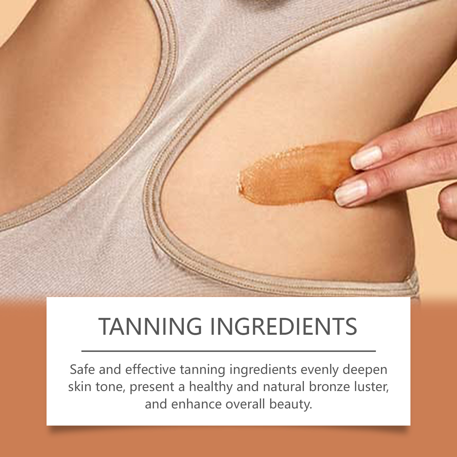 Sunless Tanning Cream Shiny Tanning Nourish Skin Soft Beauty Herbal Extract Skin Care