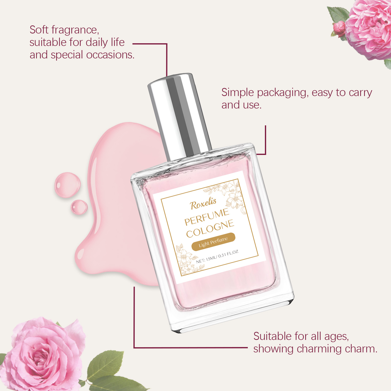 Eau De Cologne Natural Long Lasting Light Fresh For Wrist Behind Ear Daily Niche Couple Dating Perfume