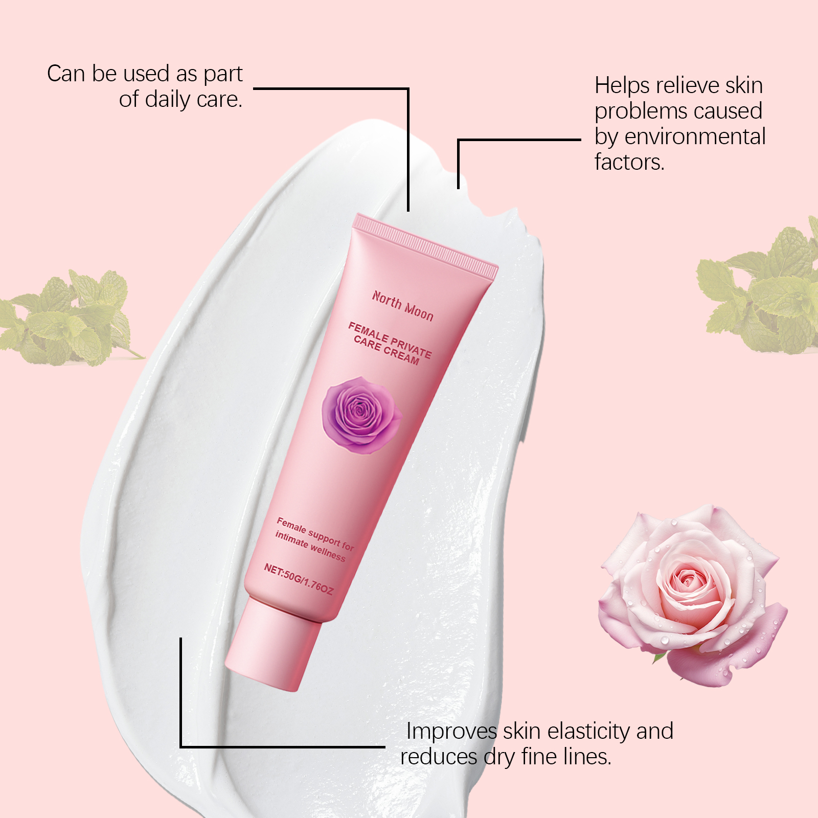 Ladies Care Cream Gentle Care Relieve Dryness Soften Skin Daily Moisturizing Nourishing Face Body Lotion