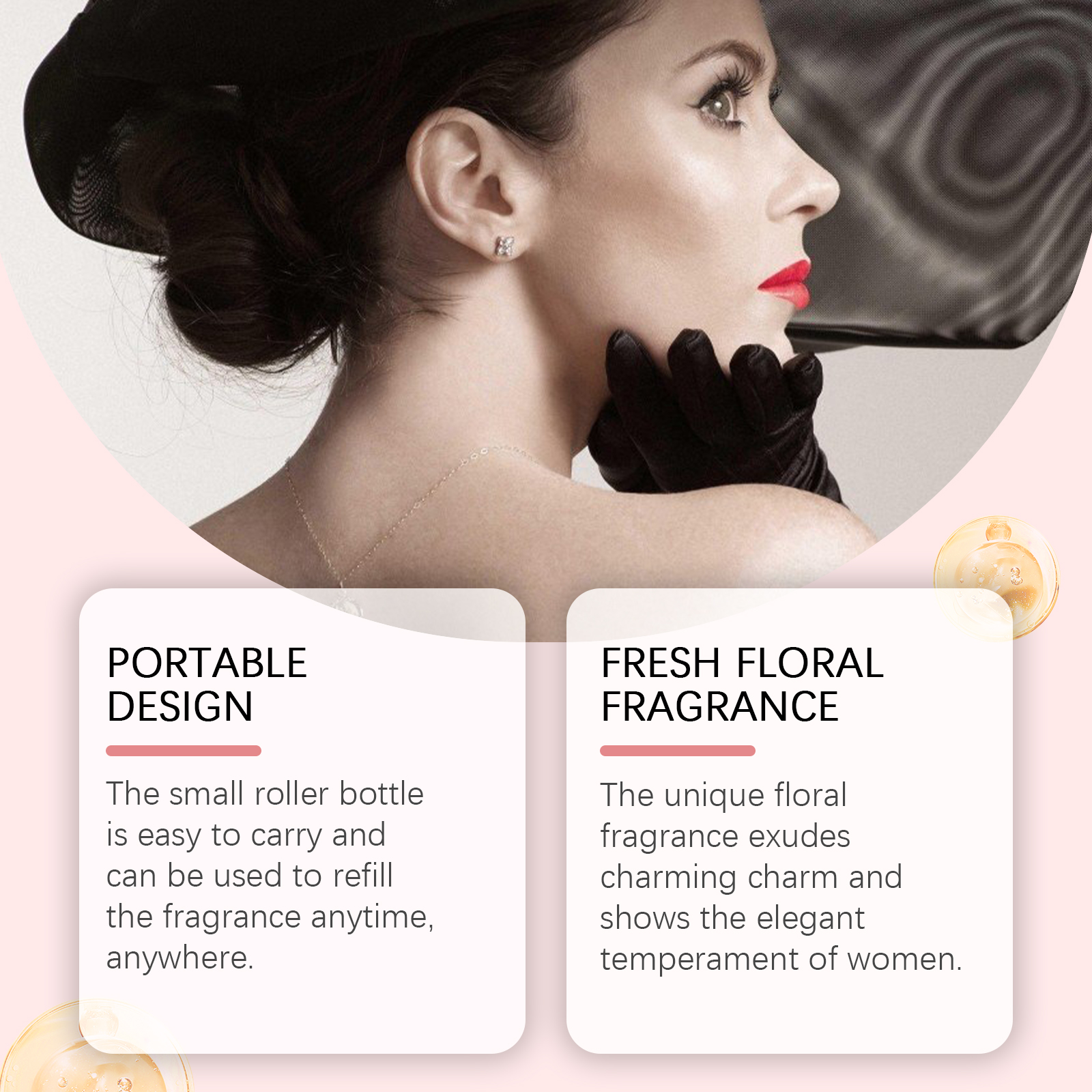 Women Roll On Perfume Unique Fragrance Charming Scent Light Long Lasting Sweet Gentle Romantic Aroma