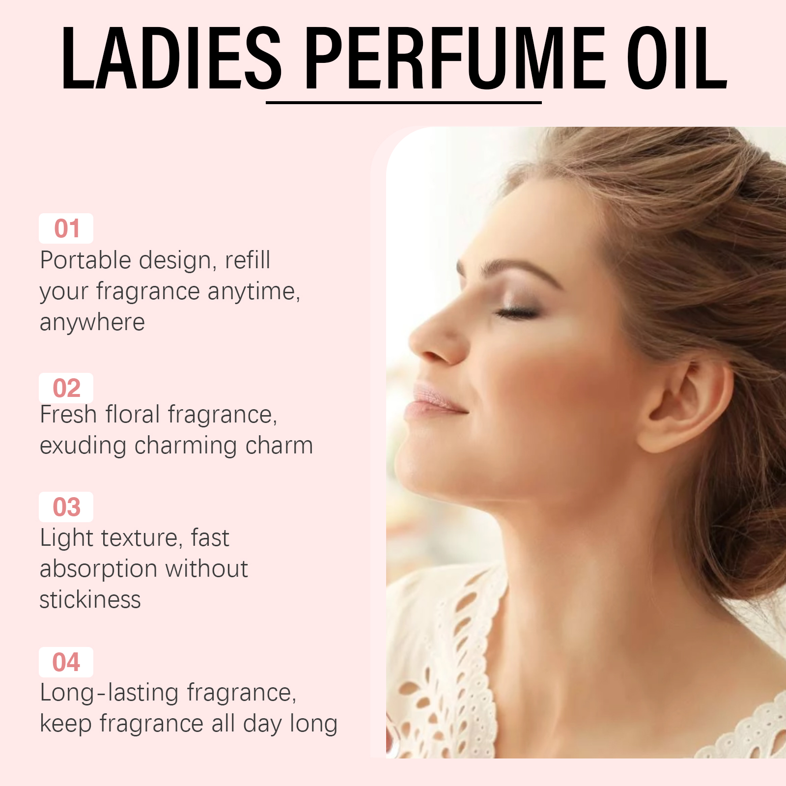 Women Roll On Perfume Unique Fragrance Charming Scent Light Long Lasting Sweet Gentle Romantic Aroma