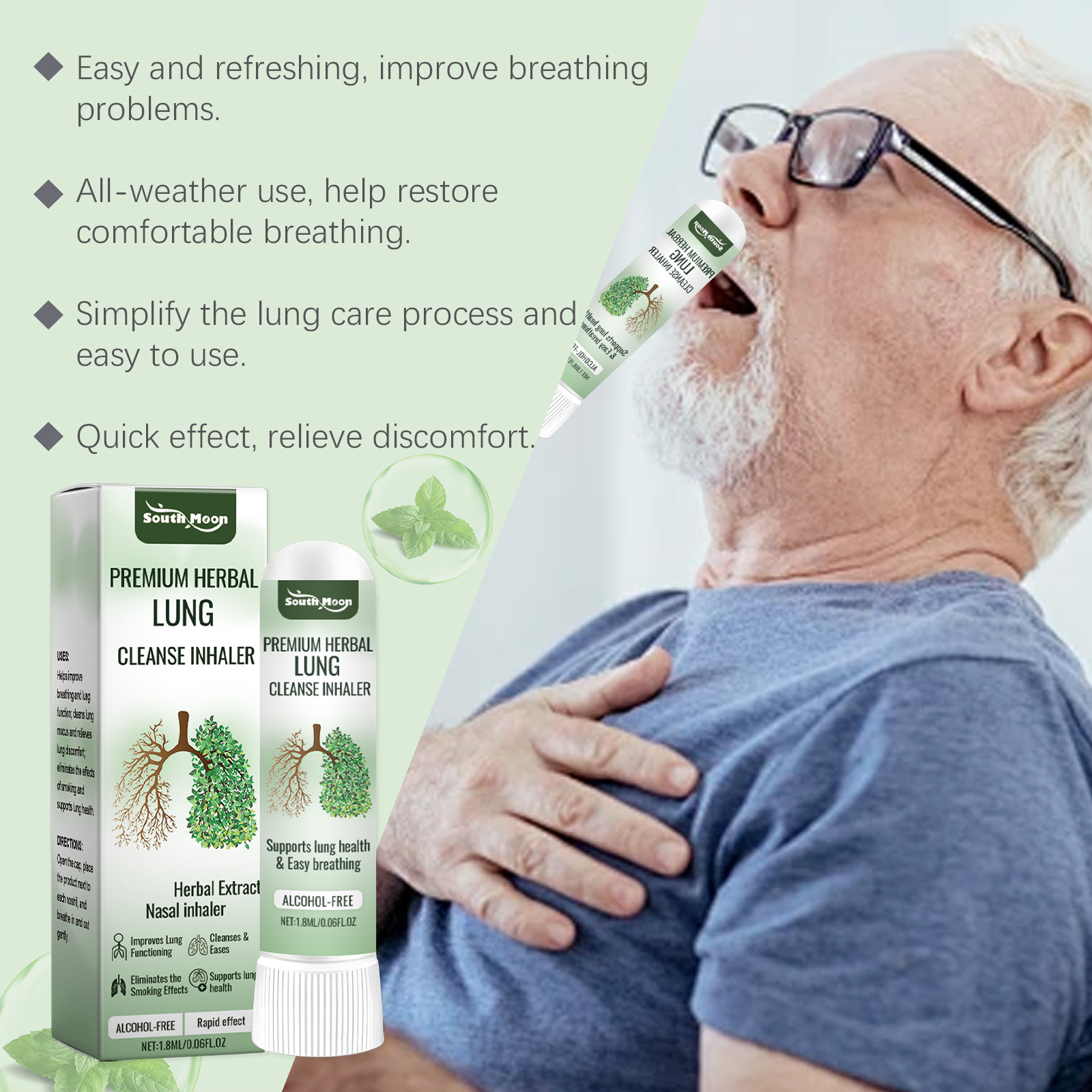 Herbal Body Care Nasal Inhaler Relieve Discomfort Gentle Care Fresh Smooth Nasal Device