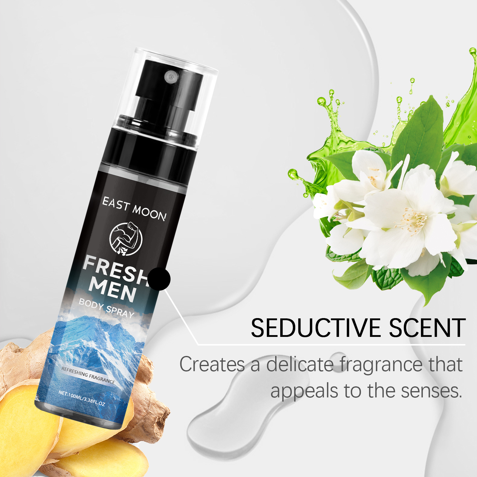 Men Body Spray Body Moisturizing Long Lasting Fragrance Portable Elegant Charm Fresh Mist