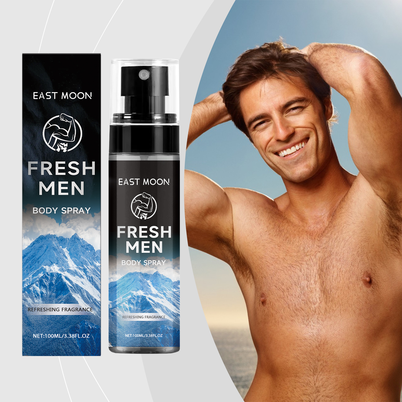 Men Body Spray Body Moisturizing Long Lasting Fragrance Portable Elegant Charm Fresh Mist