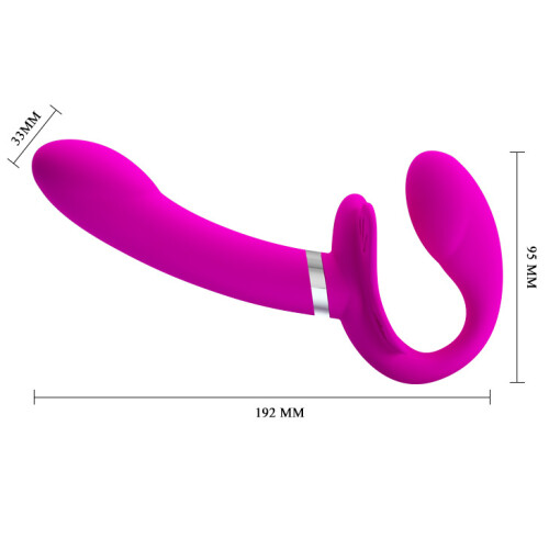 Strapless Strap-on Dildo Double Butterfly G Spot Clit Stimulation