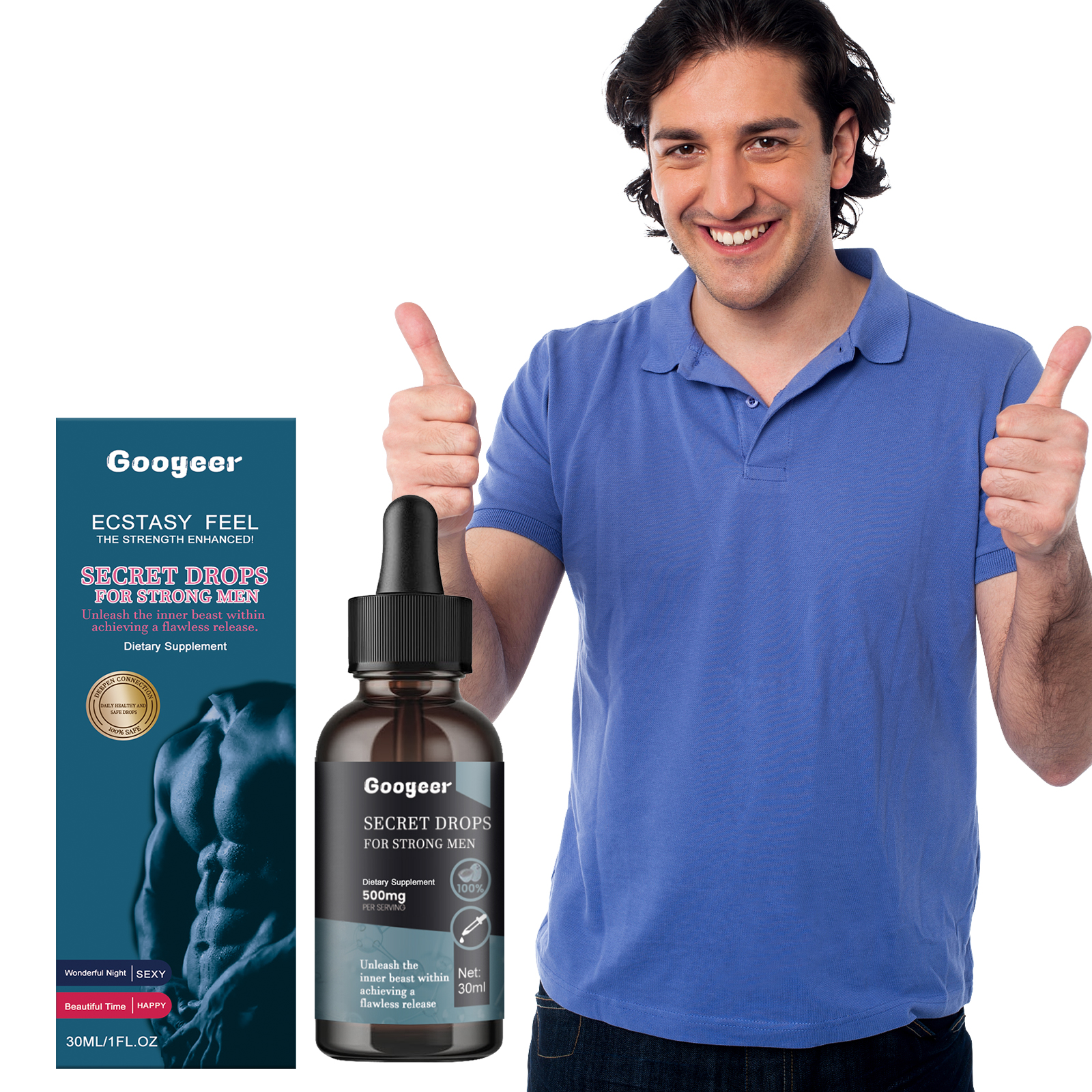 Men Wellness Drops Shilajit Ginseng Extract Daily Vitality Support Relaxation 30ml