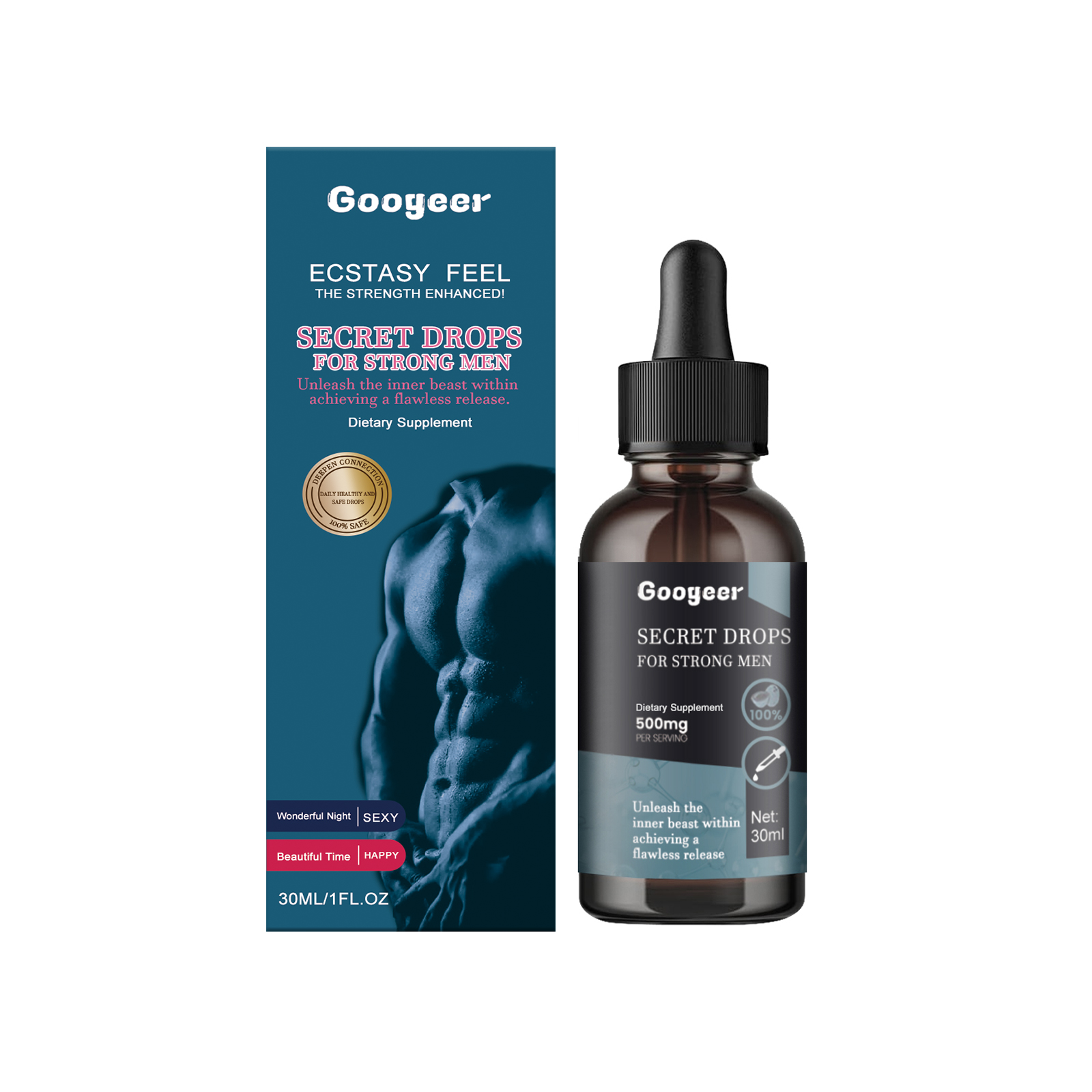 Men Wellness Drops Shilajit Ginseng Extract Daily Vitality Support Relaxation 30ml