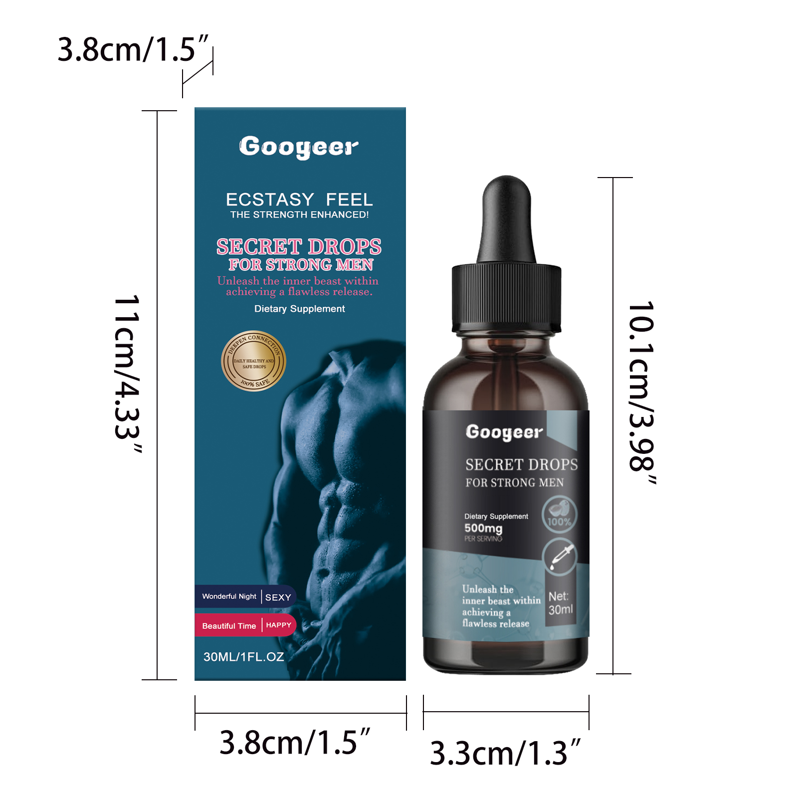 Men Wellness Drops Shilajit Ginseng Extract Daily Vitality Support Relaxation 30ml